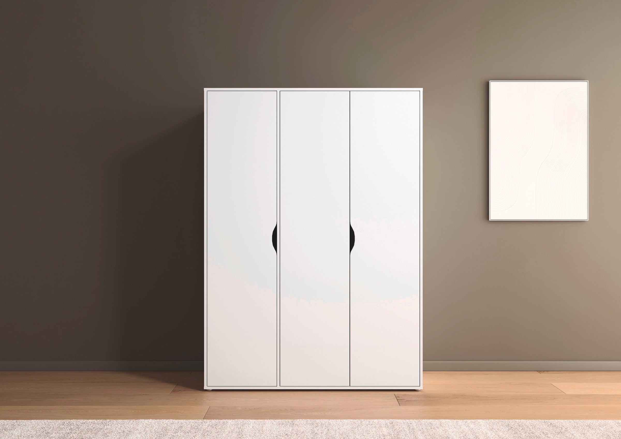 rauch Drehtürenschrank »Kleiderschrank Schrank Garderobe Wäscheschrank NARAI viel Stauraum«, (in 3 verschiedenen Ausstattungen BASIC/CLASSIC/PREMIUM), Griffausfräsungen für eine grifflose Optik TOPSELLER MADE IN GERMANY