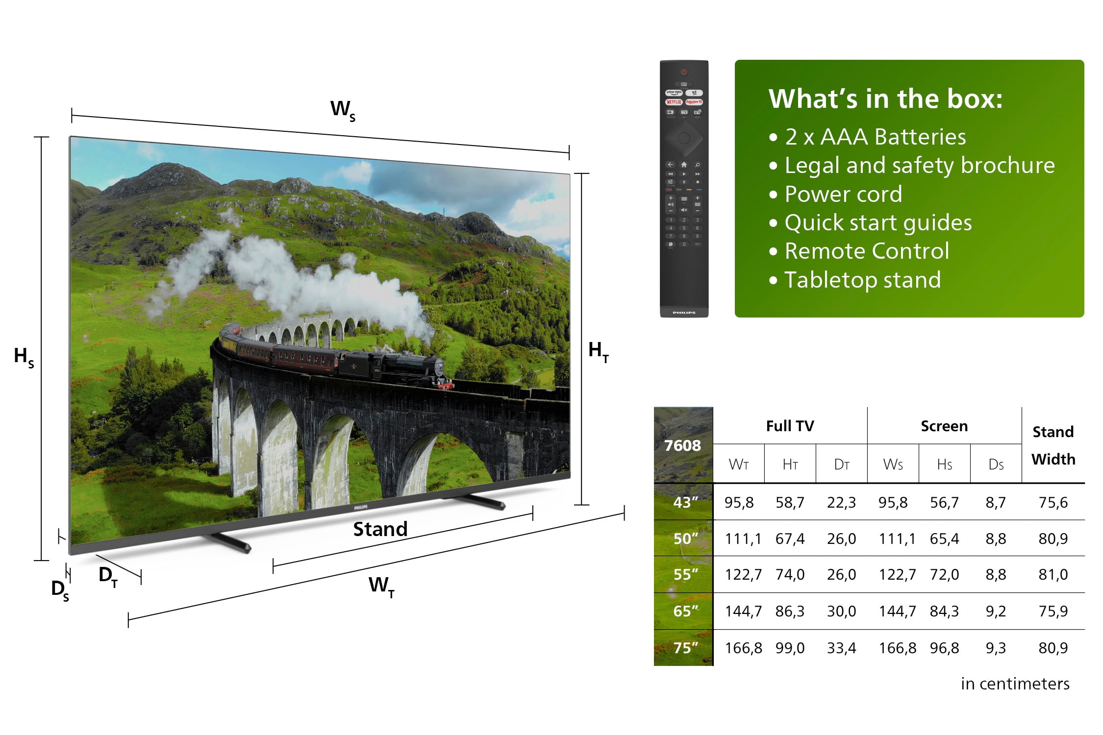 Philips LED-Fernseher »50PUS7608/12«, 4K Ultra HD, Smart-TV