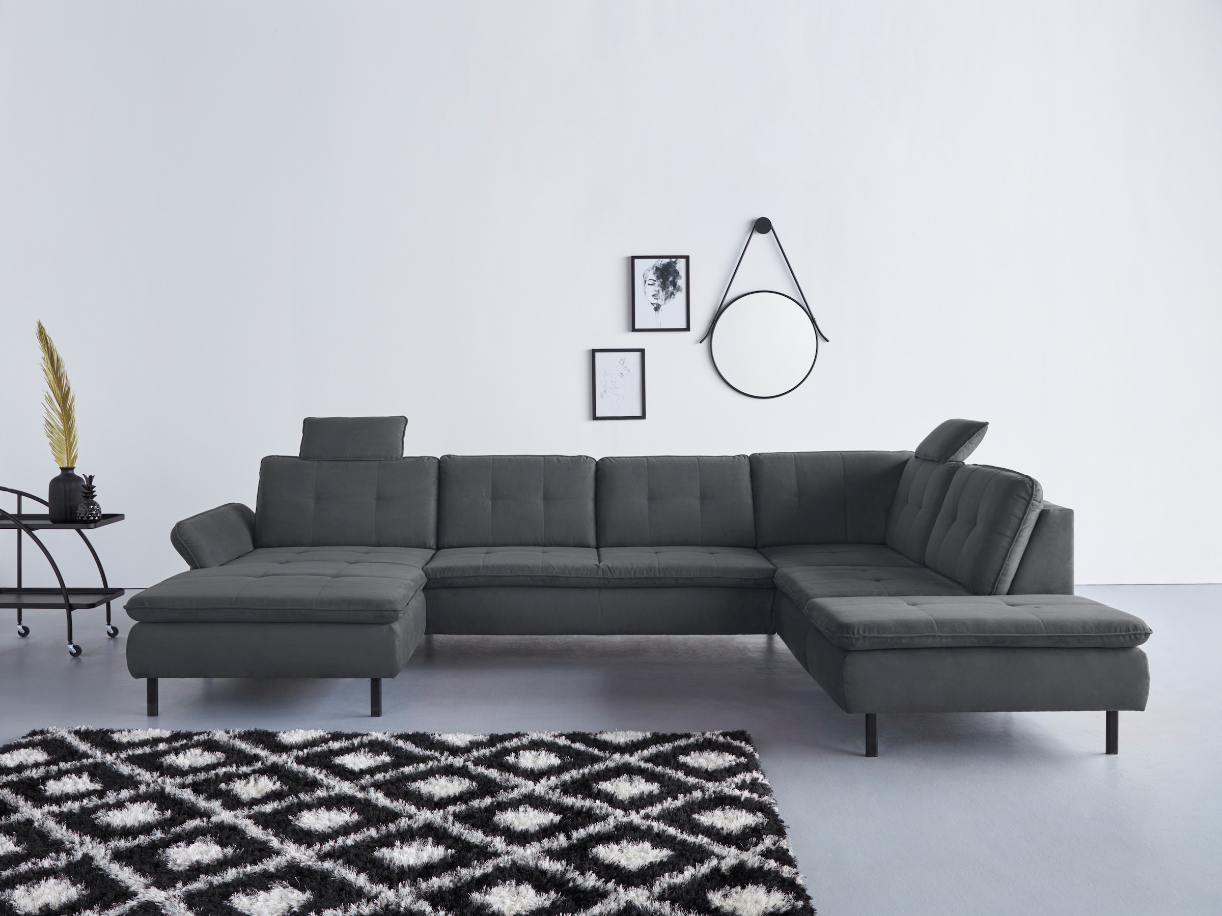 Home affaire Wohnlandschaft "Birkholm U-Form" Armlehnverstellung, auch in E günstig online kaufen