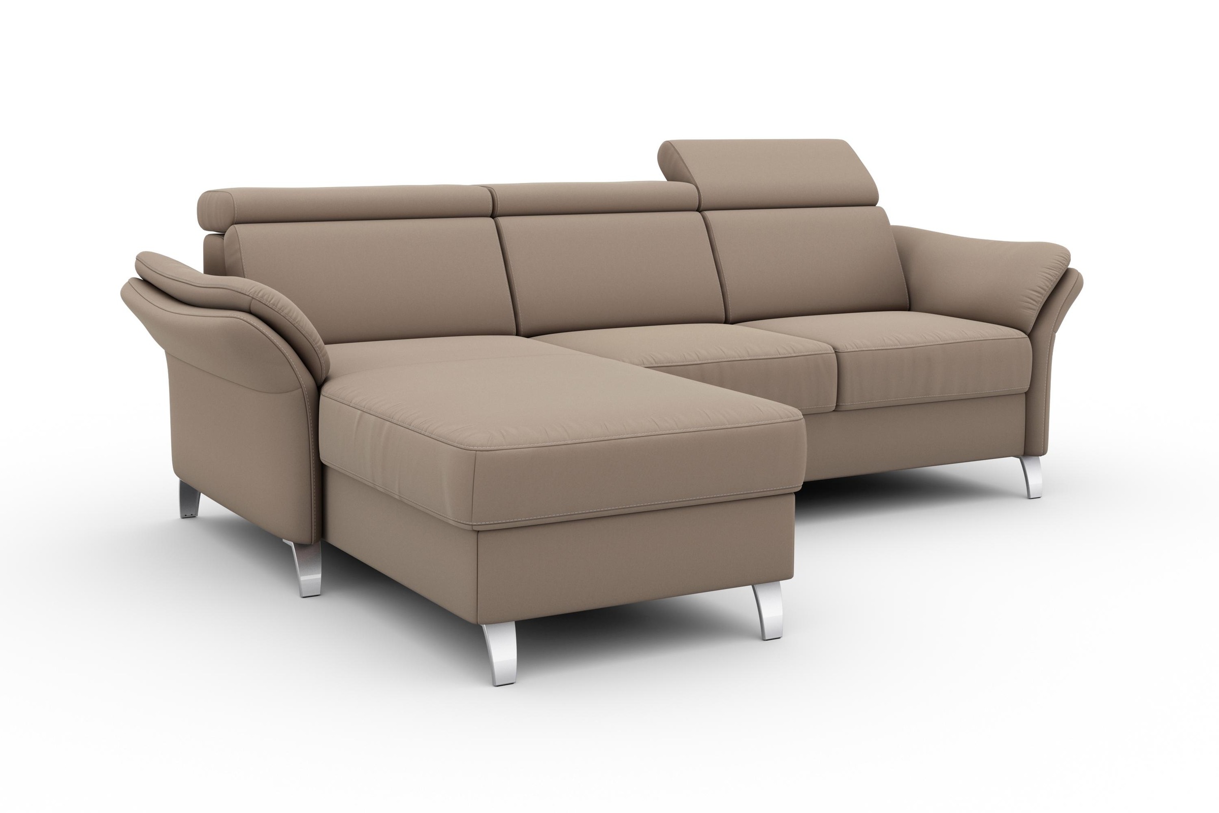 Ecksofa SIT & MORE "Vincenzo L-Form", braun (macchiato), B:252cm H:84cm T:165cm, Sofas, Ecksofa, inklusive Kopfteilverstellung, wahlweise mit Bettfunktion, Bettkasten 9