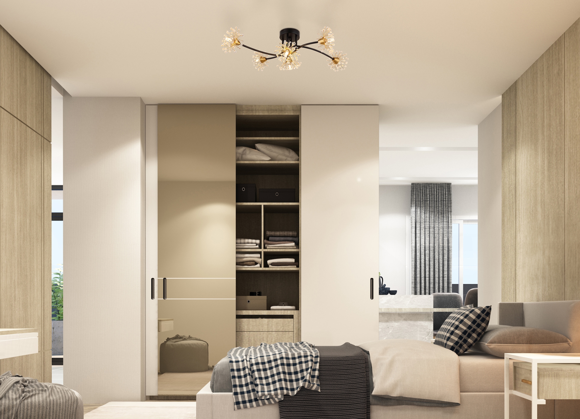 GLOBO LIGHTING Deckenleuchte »FIORE«, Leuchtmittel G9 | ohne Leuchtmittel, Deckenlampe/goldfarben/Acrylkristalle/Wohnzimmer/Schlafzimmer