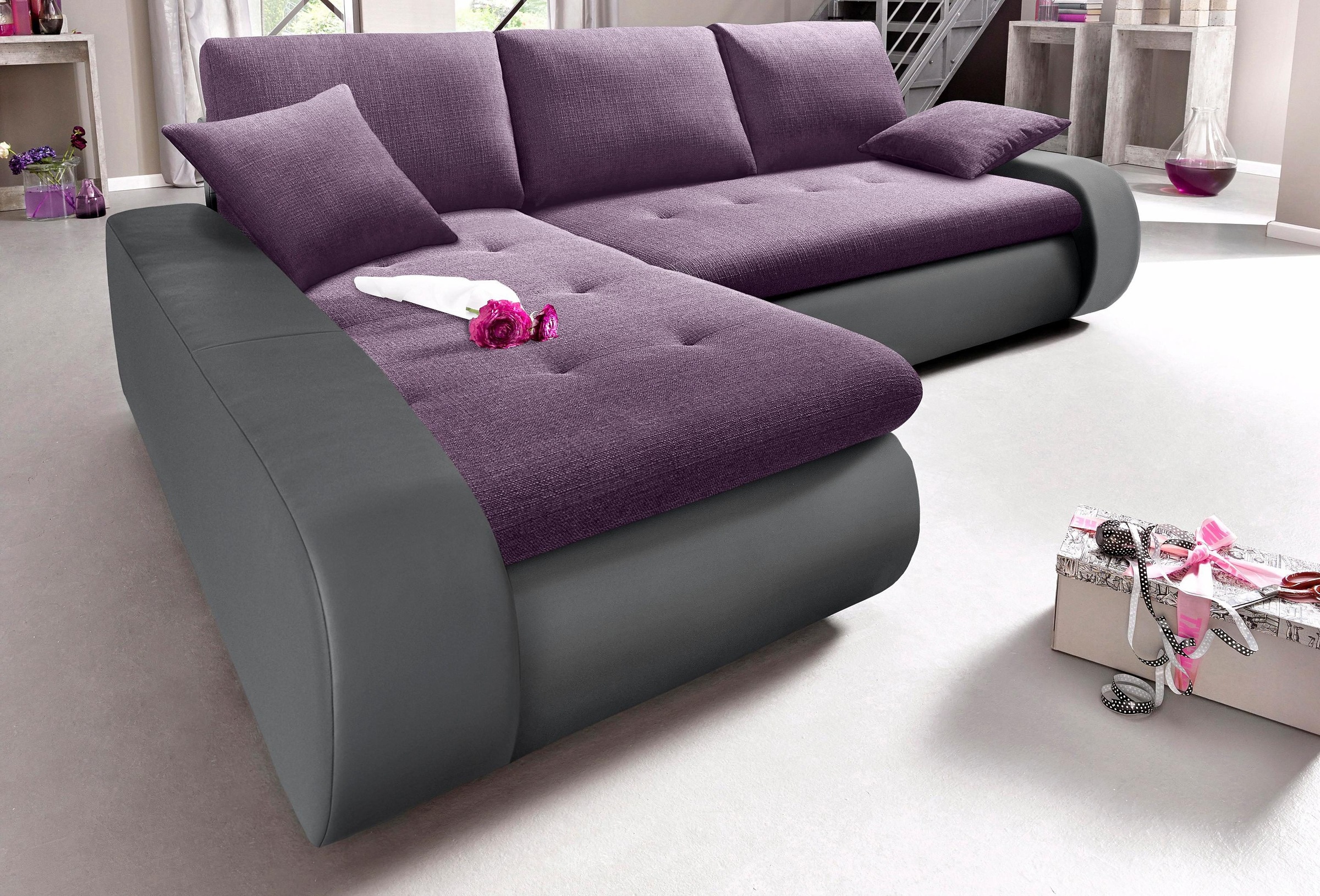 TRENDMANUFAKTUR Ecksofa »Indie, modern und bequem, Materialmix, OTTOs Choice, L-Form«, wahlweise XL oder XXL