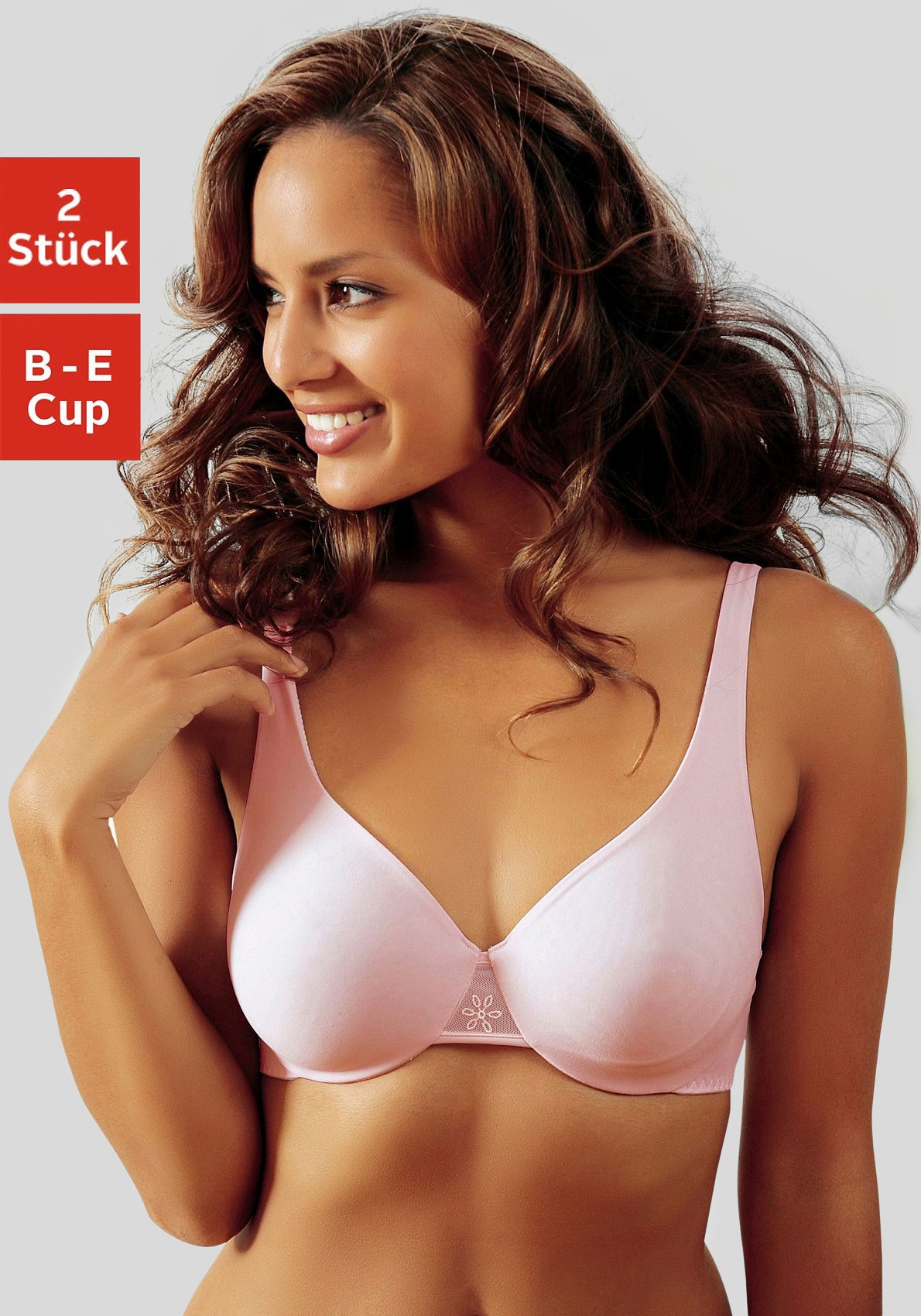 NUANCE Damen T-Shirt-BH, Gr. 80, bunt, Microtouch, Obermaterial: 85% Polyamid, 15% Elasthan, BHs, mit Bügel und nahtlosen, doppellagigen Cups