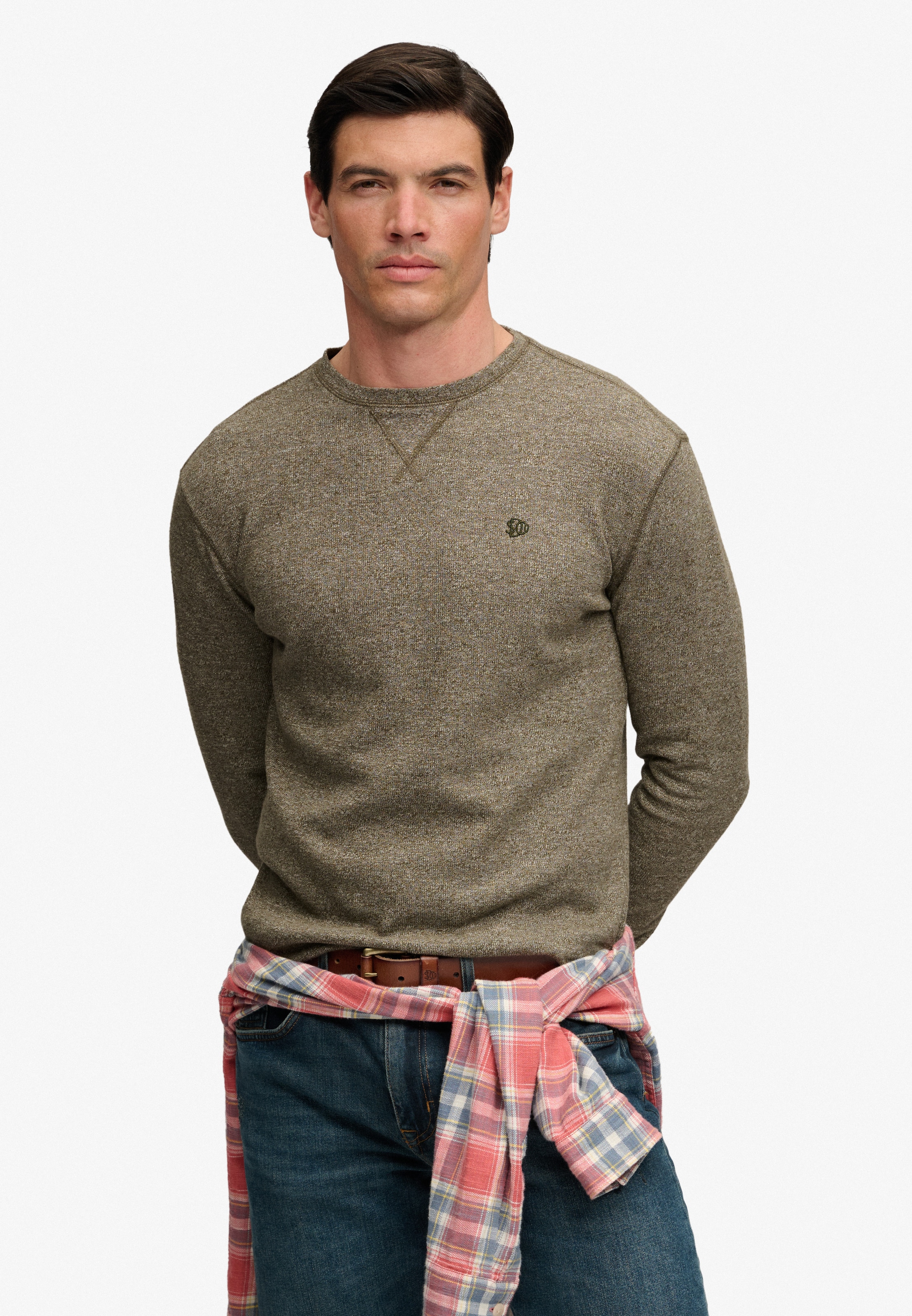 Superdry Langarmshirt »CLASSIC SLUB WAFFLE TOP« aus Baumwolle, Relaxed Fit, mit Rundhalsausschnitt