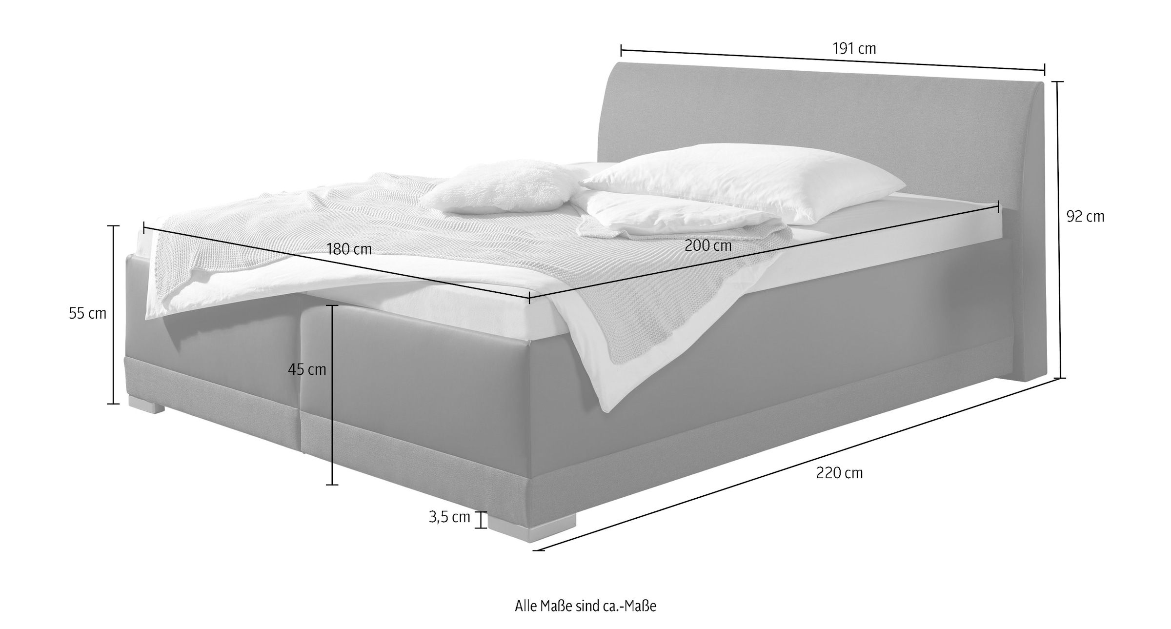 Maintal Polsterbett »Makana«, mit Bettkasten, auch in H4