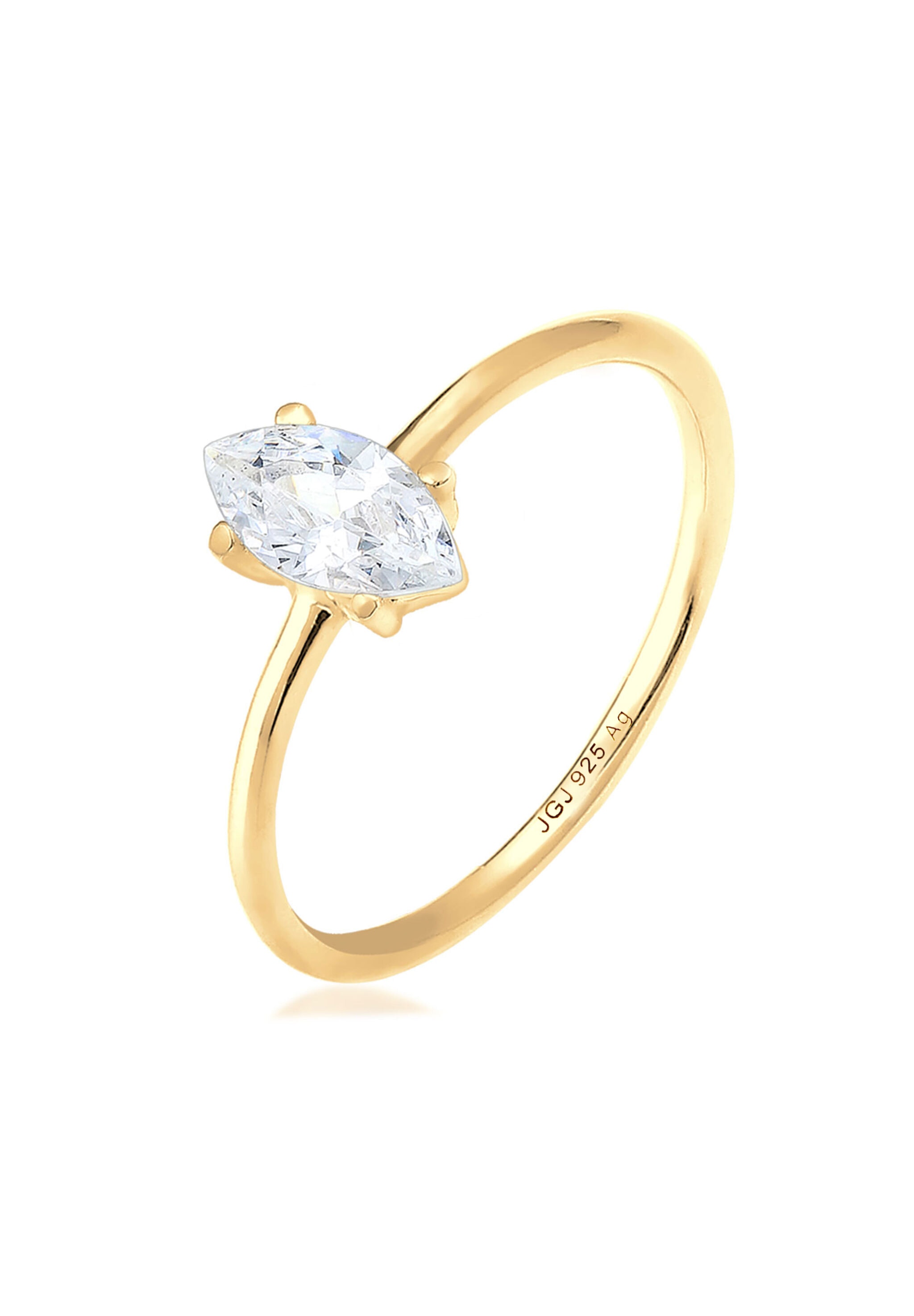 ELLI Damen Verlobungsring "Ring Verlobung Marquise Zirkonia Stein 925 Silber", 54, Silber 925 (Sterlingsilber), weiß, Silber 925 (Sterlingsilber),