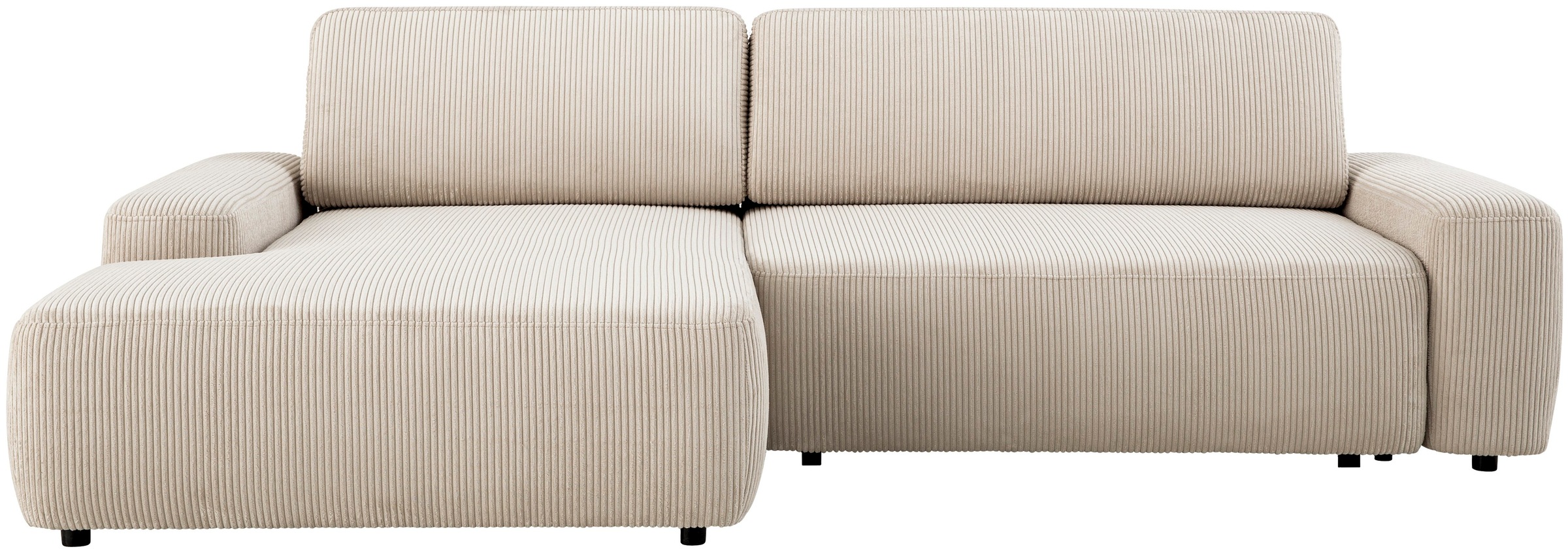INOSIGN Ecksofa »TORGE (264cm), Schlafsofa in Cord, Samtvelours o Struktur fein, L-Form«, Schlaffunktion, Bettkasten, Liegefläche: 125/210 cm