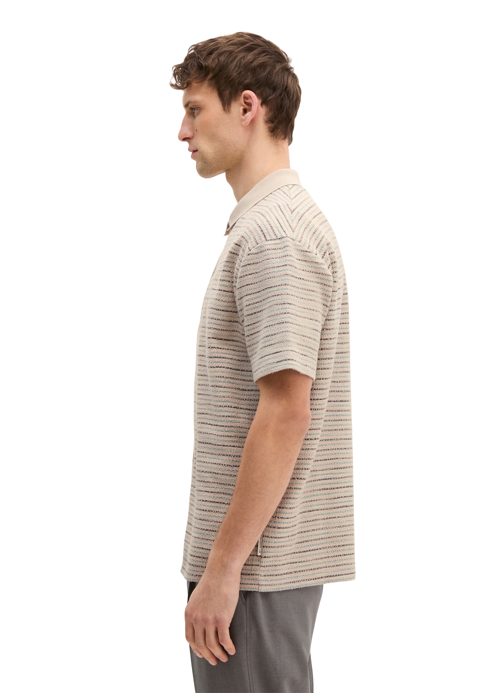 Marc O'Polo Poloshirt »mit strukturiertem Streifen-Muster«