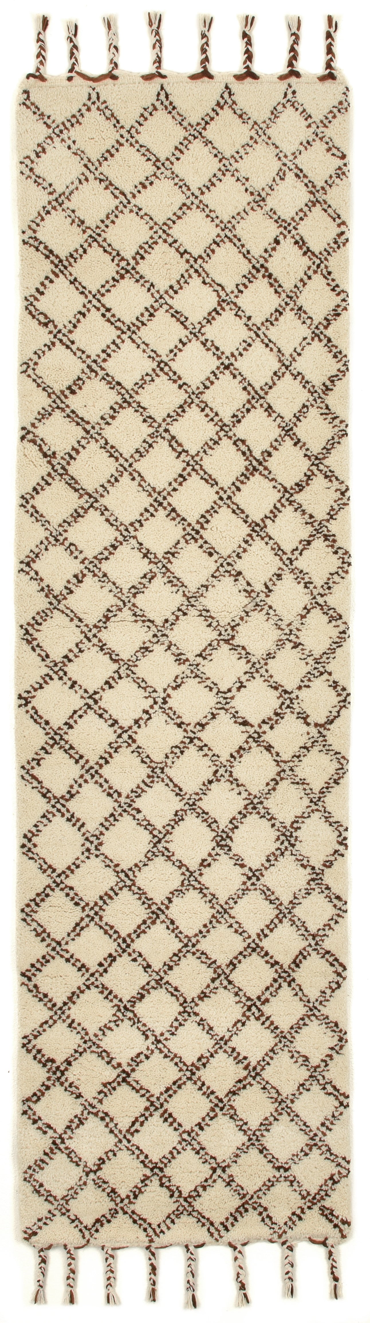THEKO Wollteppich "MARMOUCHA 05" rechteckig 24 mm Höhe reine Wolle, Rauten Design, mit Fransen, auch als Läufer