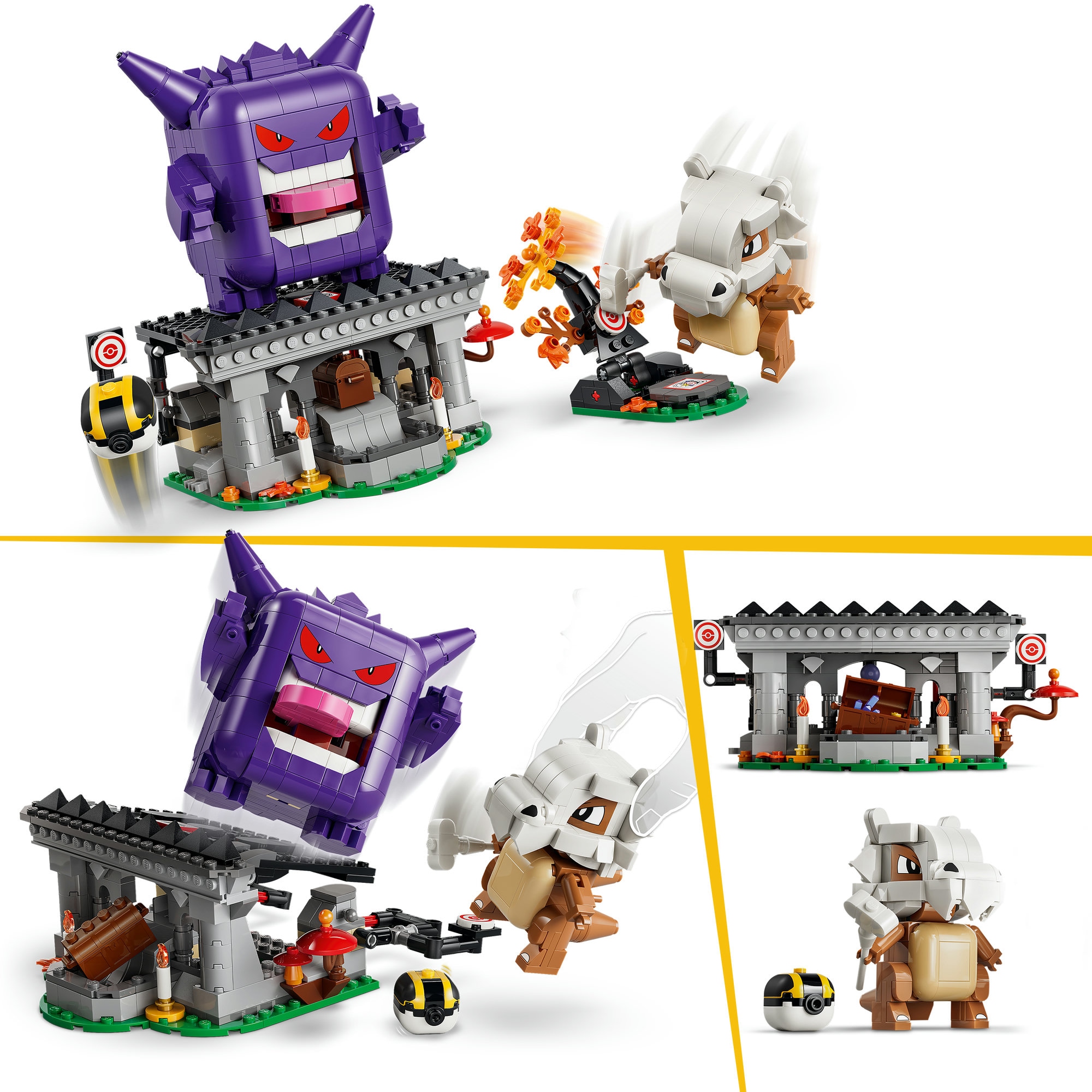 LEGO® Konstruktionsspielsteine »SMART Play™  Tragossos und Gengars Gruselduell (72166), LEGO Pokémon« Mit SMART Brick kombatibel (nicht enthalten)