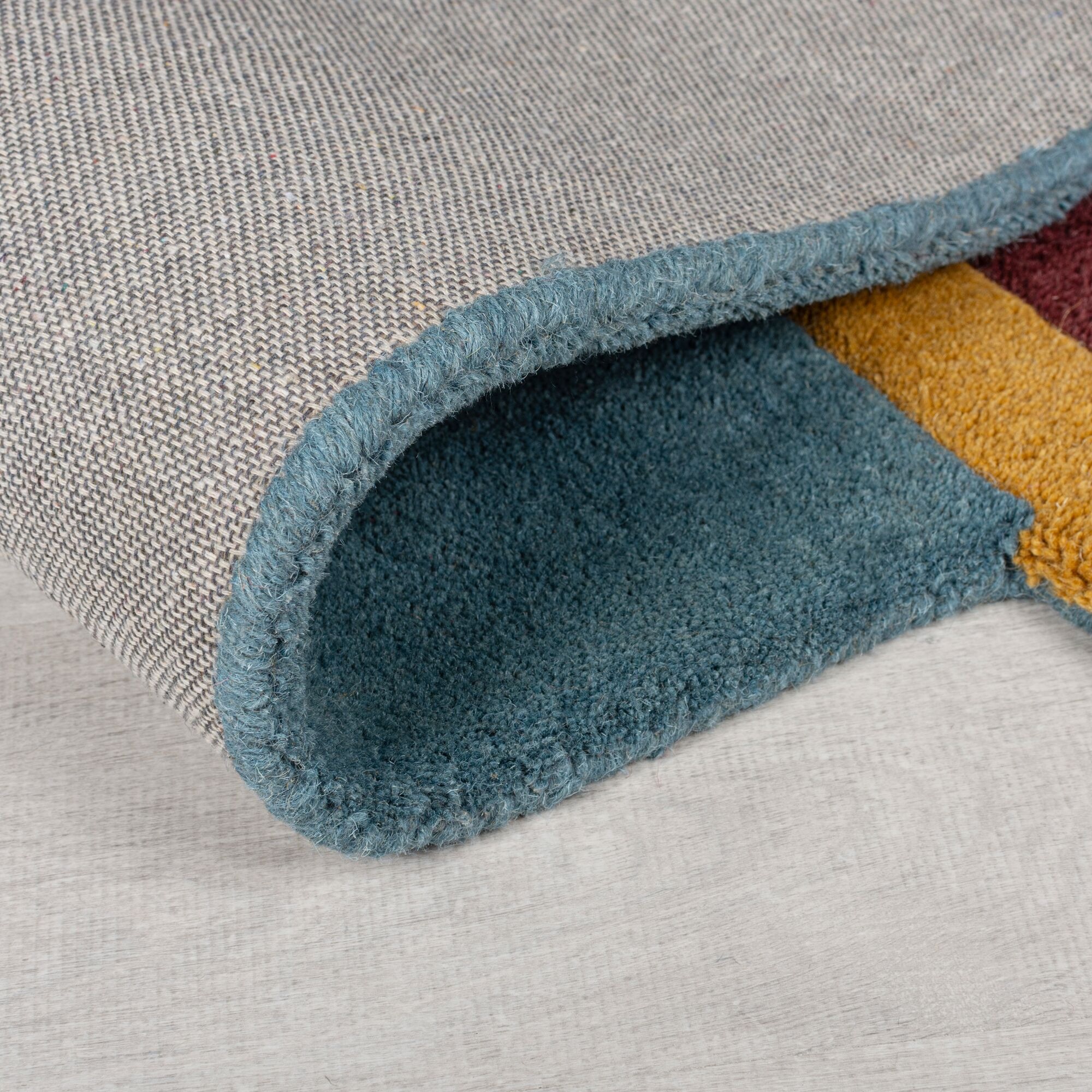 FLAIR RUGS Wollteppich »Shuffle Shaped«, rechteckig, 10 mm Höhe, Shuffle-förmiger Wollteppich