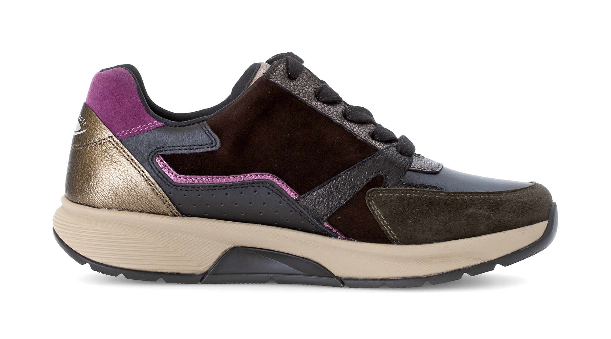 Gabor Rollingsoft Keilsneaker, Schnürer, Halbschuh, Freizeitschuh mit zusätzlichem Reißverschluss