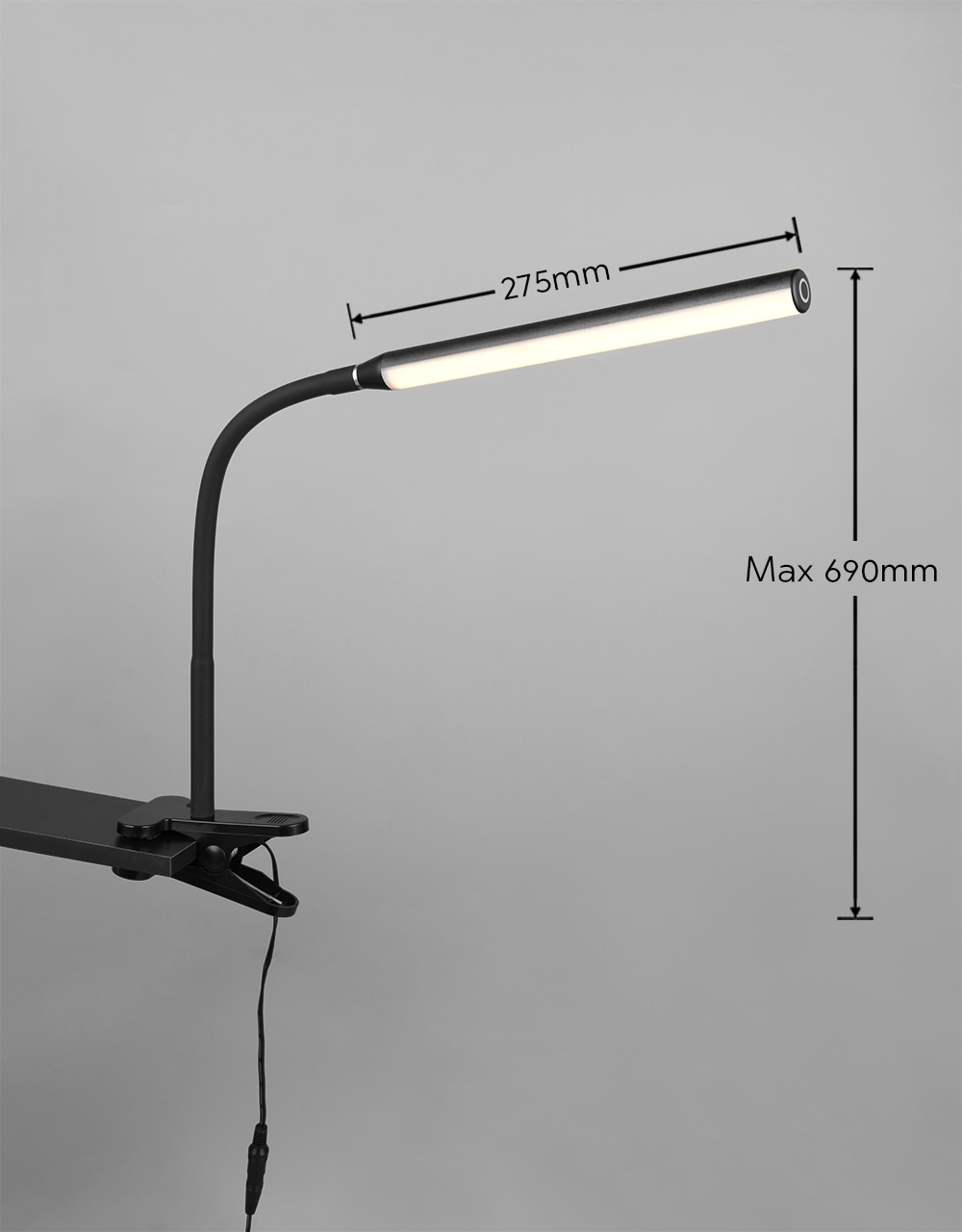 REALITY Leuchten LED Klemmleuchte »NEVADA, 5W 600 Lumen CCT 3000-4000-5000K wamweiß-kaltweiß« LED-Board 1 Stk. Farbwechsler | warmweiß - kaltweiß Lichtfarbe einstellbar dimmbar per Sensordimmer schwenkbare Klemmlampe