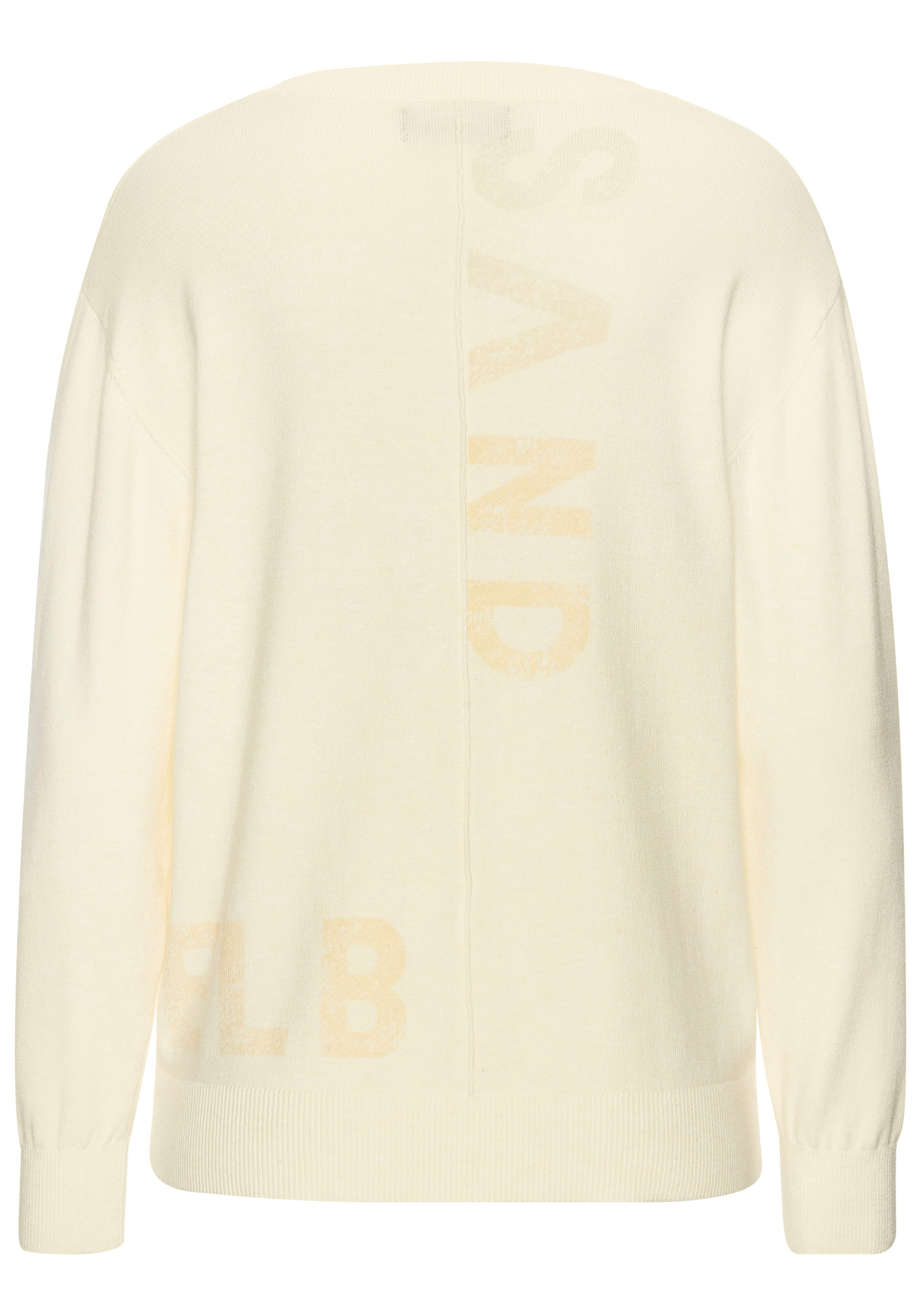 Elbsand V-Ausschnitt-Pullover, aus hochwertigem Strick mit eingestricktem Logo