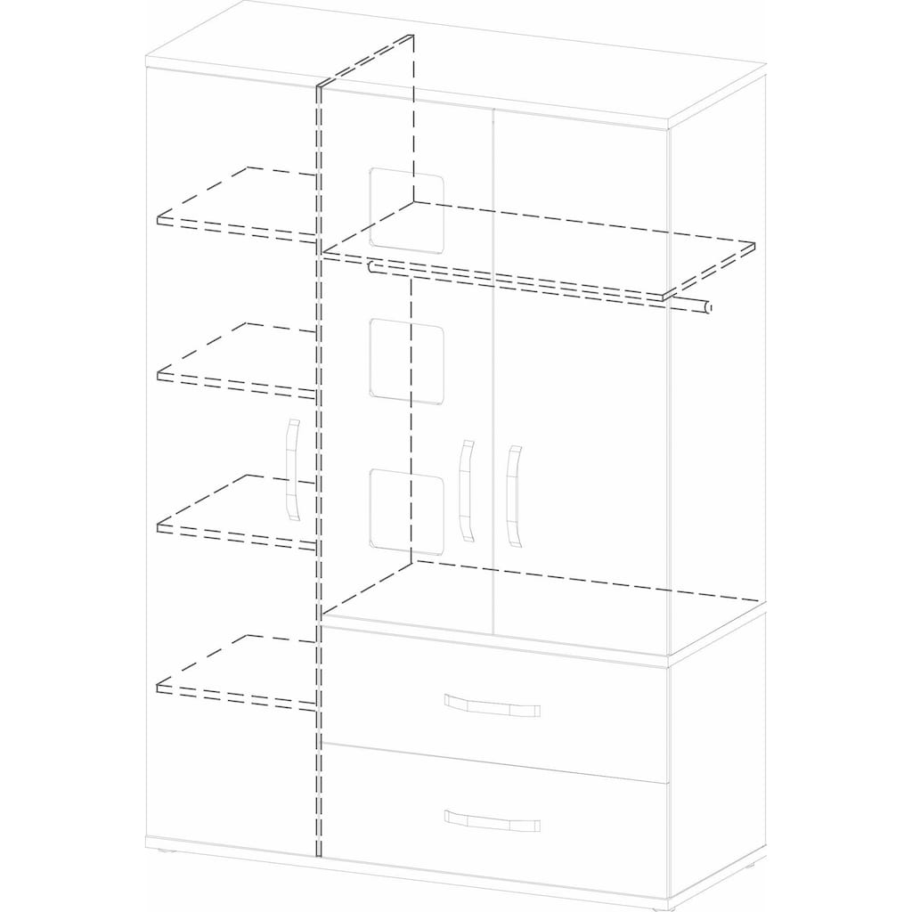 roba® Kleiderschrank »Moritz, 3-türig, Kinderkleiderschrank«