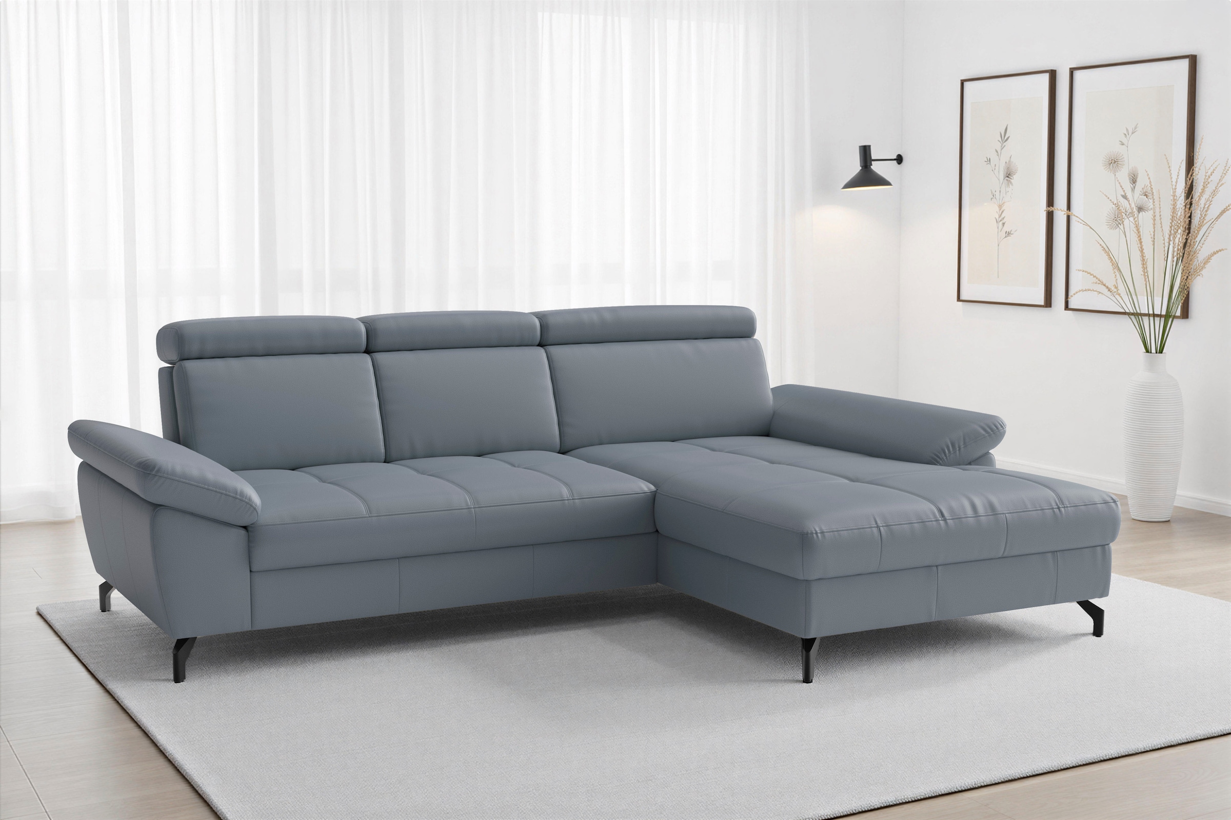 sit&more "Vanity L-Form, Leder, B: 264 cm, mit Sitz-, Kopf u. Armteilverstellung" Couch optional mit Schlaffunktion & Bettkasten, in Leder