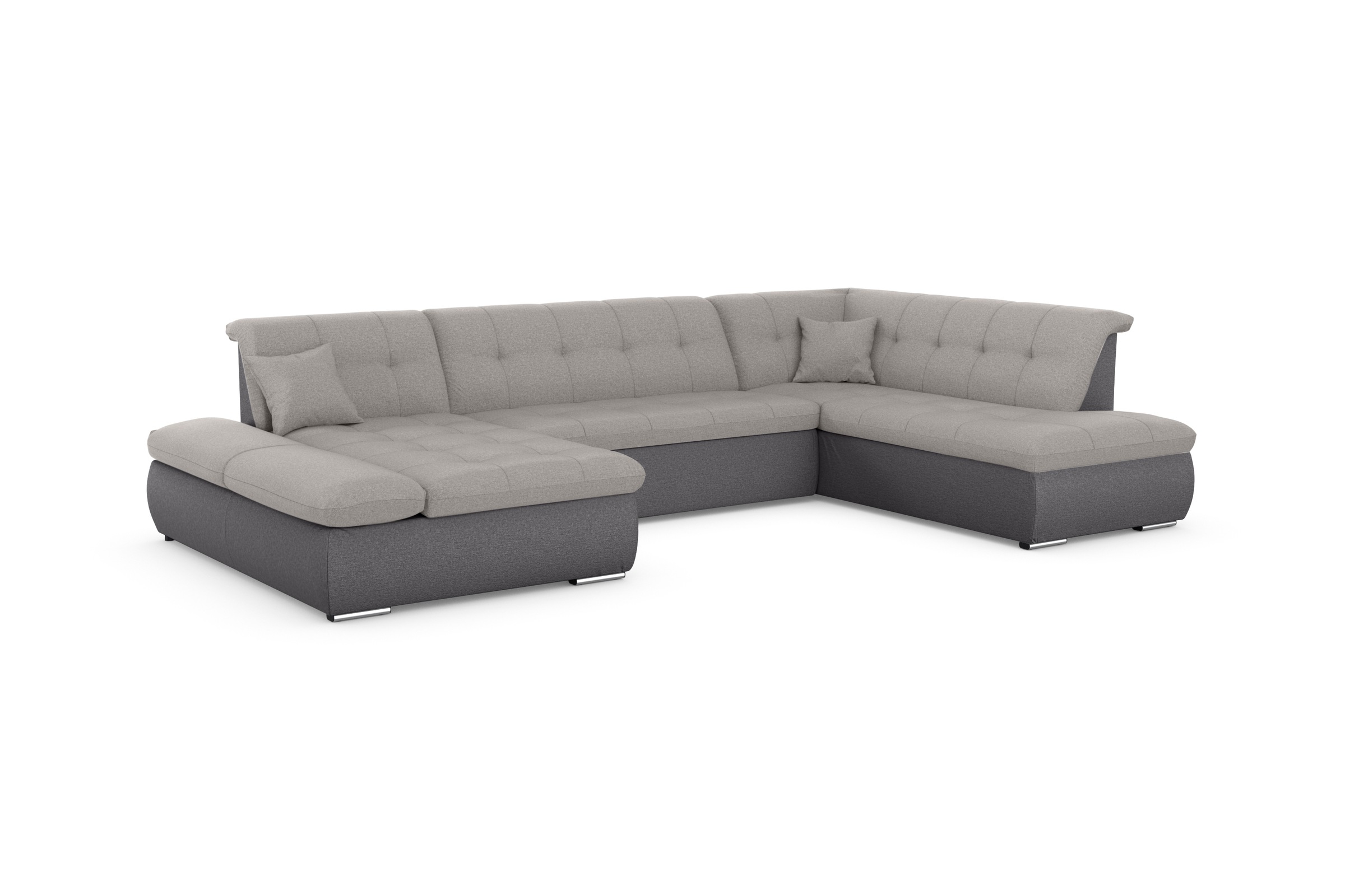 DOMO collection Wohnlandschaft »Moric U-Form auch in Cord«, im XXL-Format, wahlweise mit Bettfunktion und Armlehnenverstellung