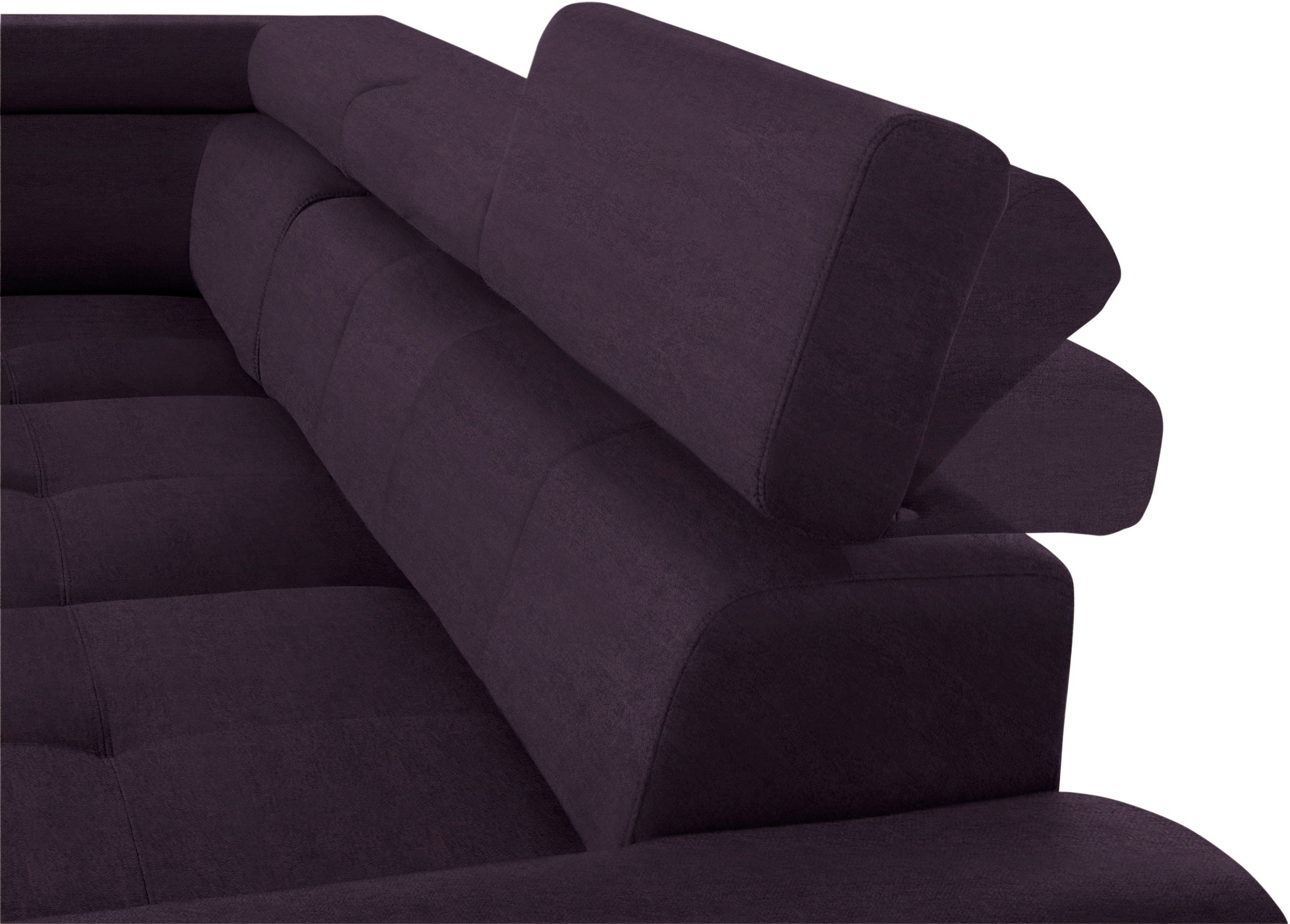exxpo - sofa fashion Ecksofa »Enya, aufwendige Detailverarbeitung, hoher Sitzkomfort, bequem, L-Form«, mit Kopfteilverstellung, wahlweise Bettfunktion u. Bettkasten