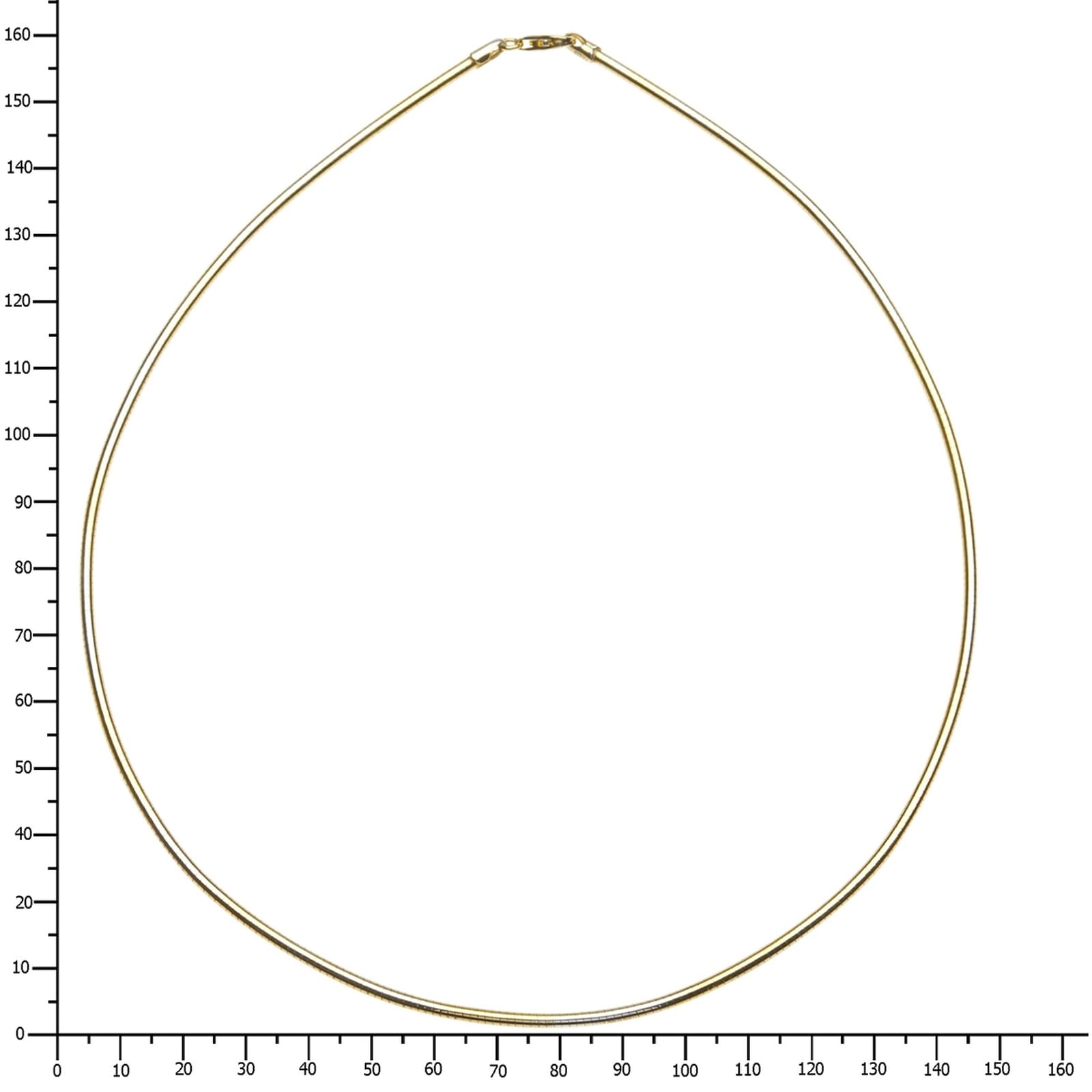 OSTSEE-SCHMUCK Halsreif »- Omega 3,0 mm - Silber 925/000, vergoldet -,«