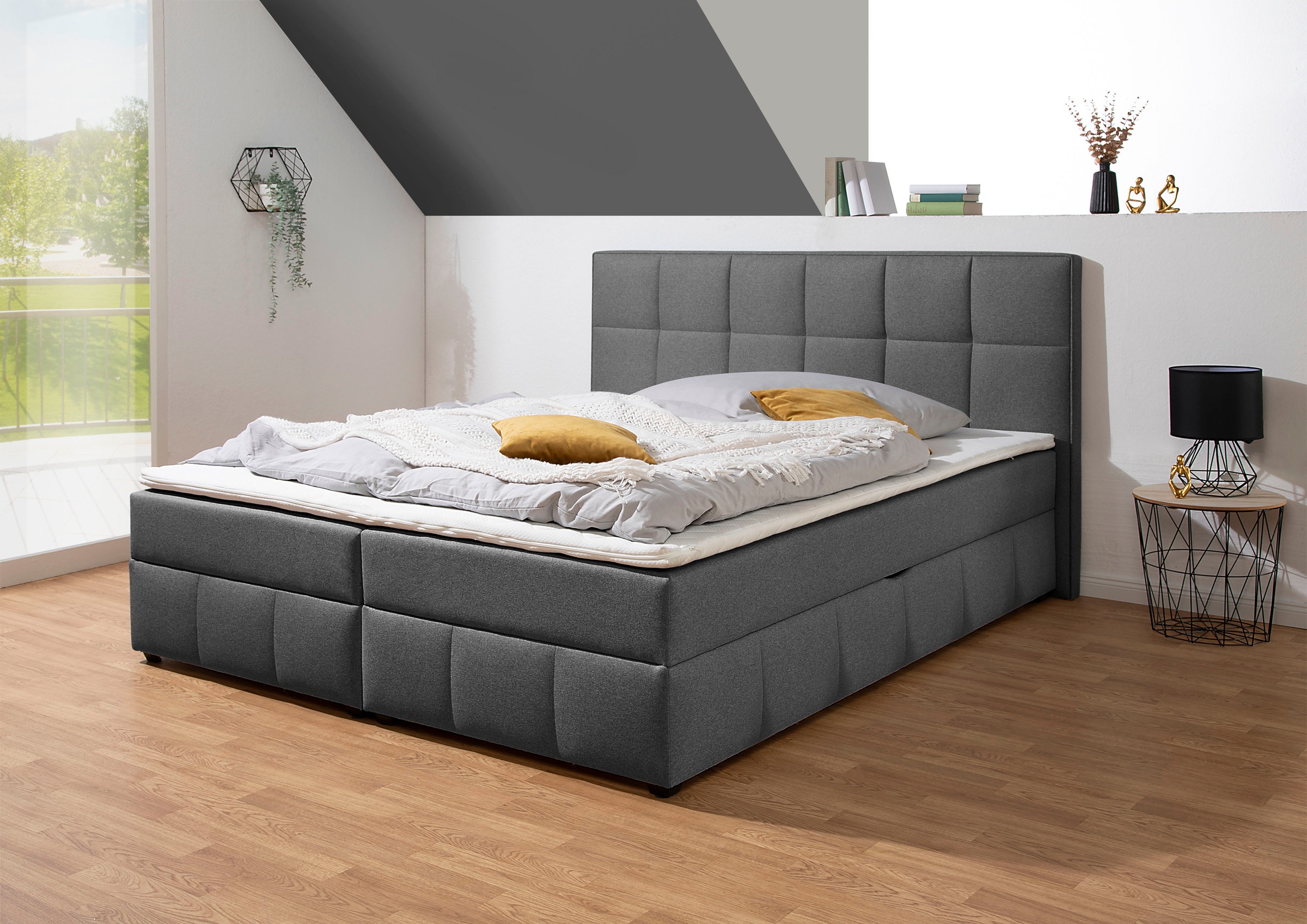 Home affaire Boxbett »Niemes inkl. Bettkasten und Topper, auch in Überlänge erhältlich« Boxbett mit Bettkasten, inkl. Topper