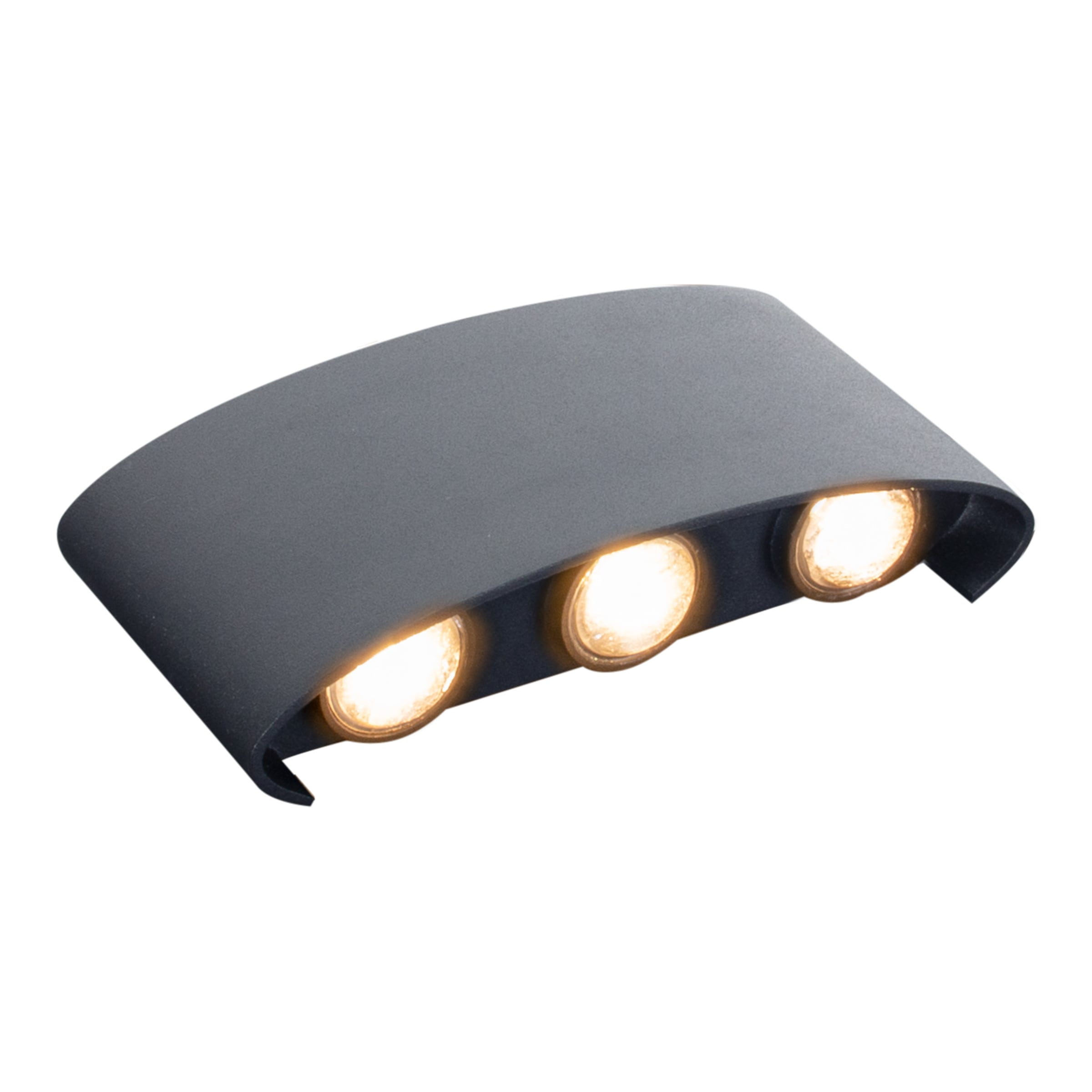näve LED Außen-Wandleuchte »Auron« LED-Modul 1 Stk. Warmweiß anthrazit, geschwungene Form, Lichtaustritt nach oben und unten, IP54