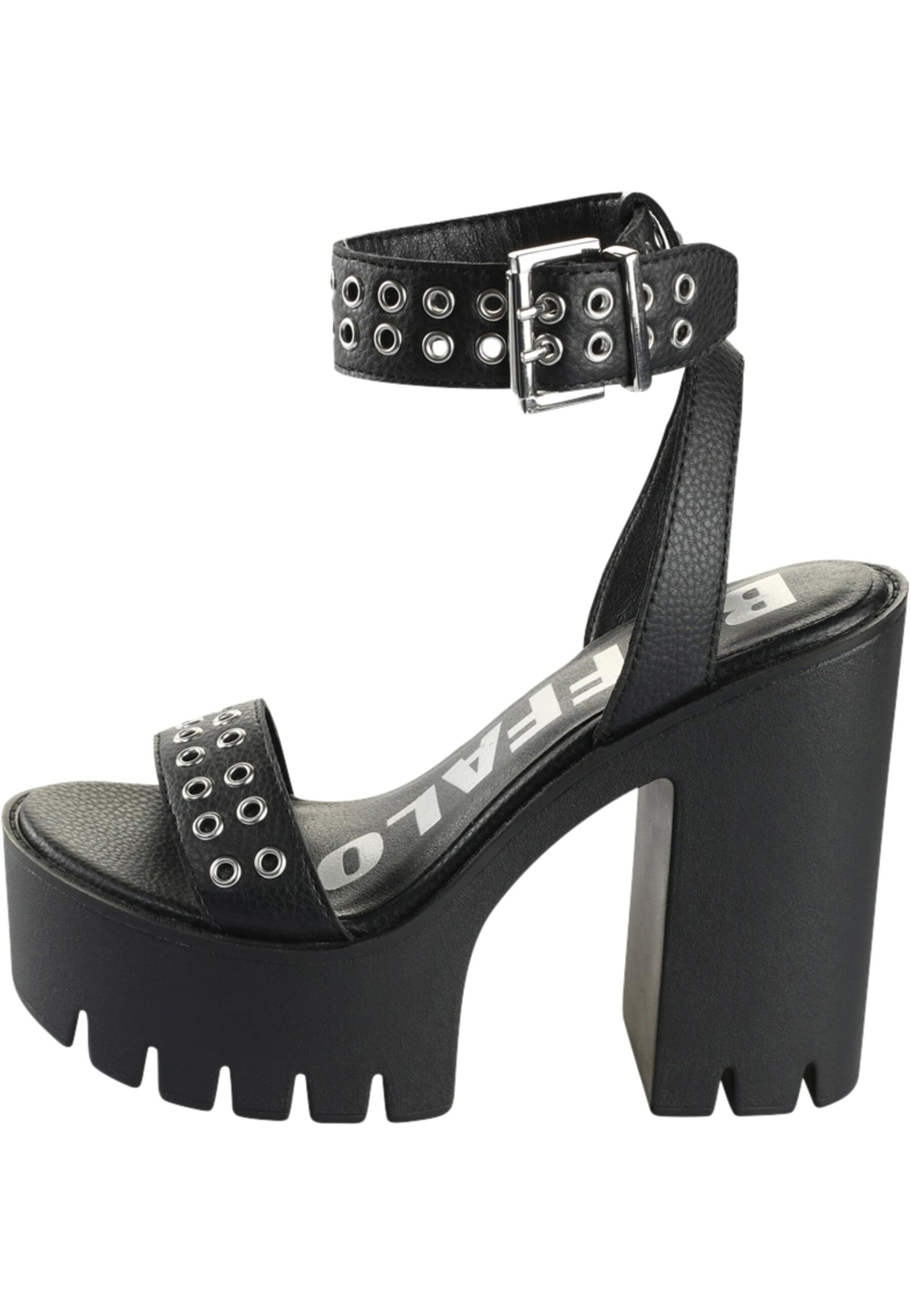 High-Heel-Pumps BUFFALO "Buffalo Buffalo Jalilia Ankle Sandal - Vegan Nappa", Damen, Gr. 38, schwarz, Kunstfaser, unifarben, Schuhe 3