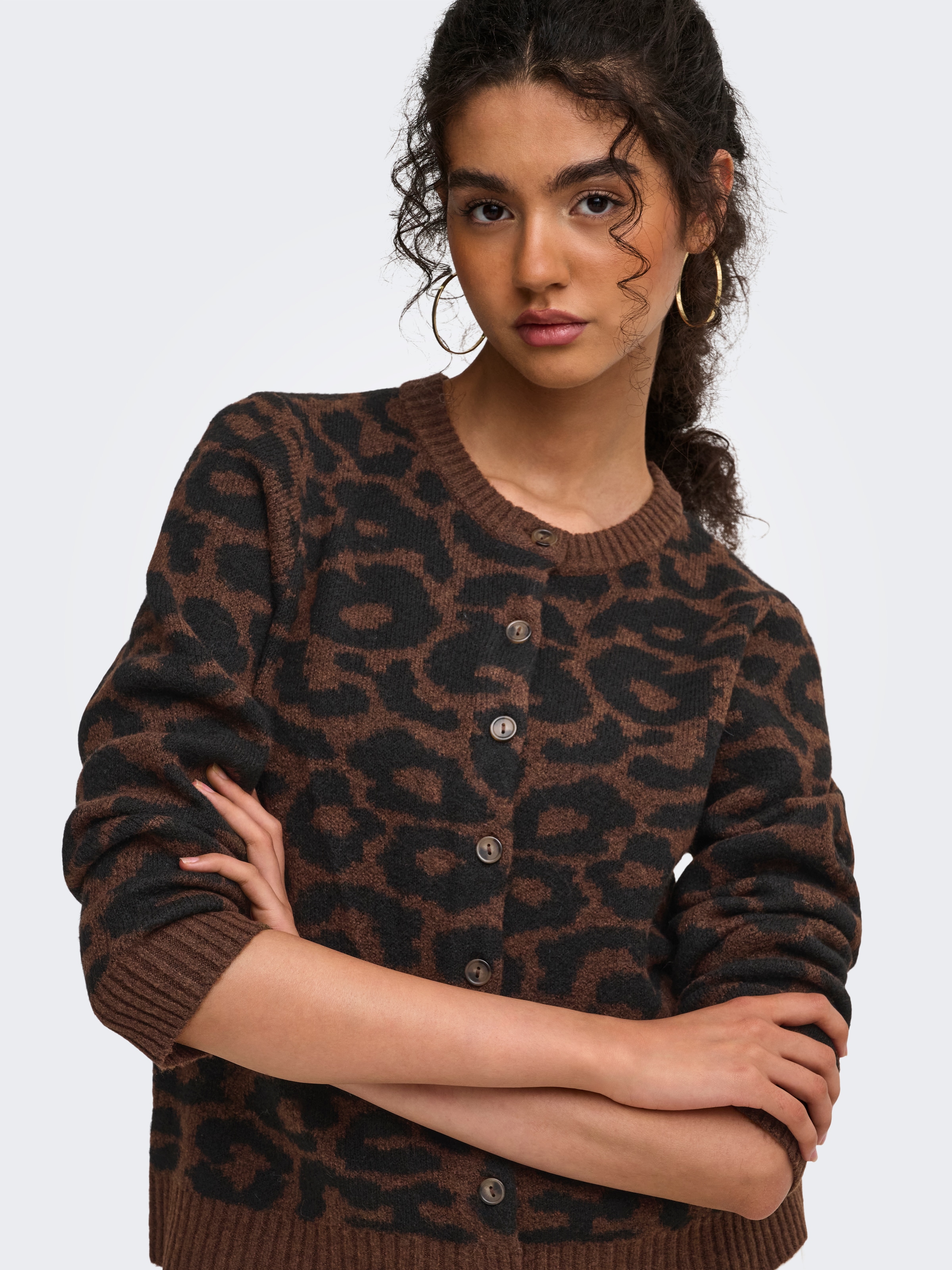 ONLY Strickjacke »ONLALIVIA O-NECK BUTTON CARDIGAN KNT« Materialmix, regular fit