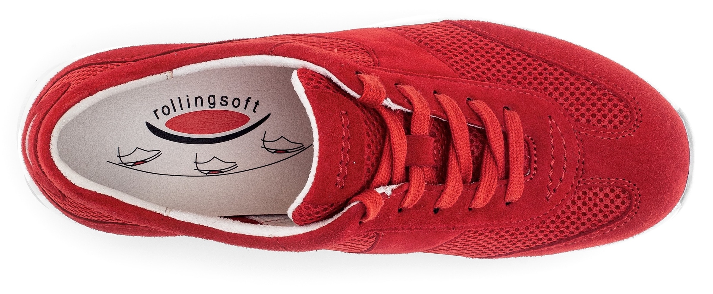 Gabor Rollingsoft Keilsneaker, Freizeitschuh, Halbschuh, Schnürschuh mit OPTIFIT-Wechselfußbett