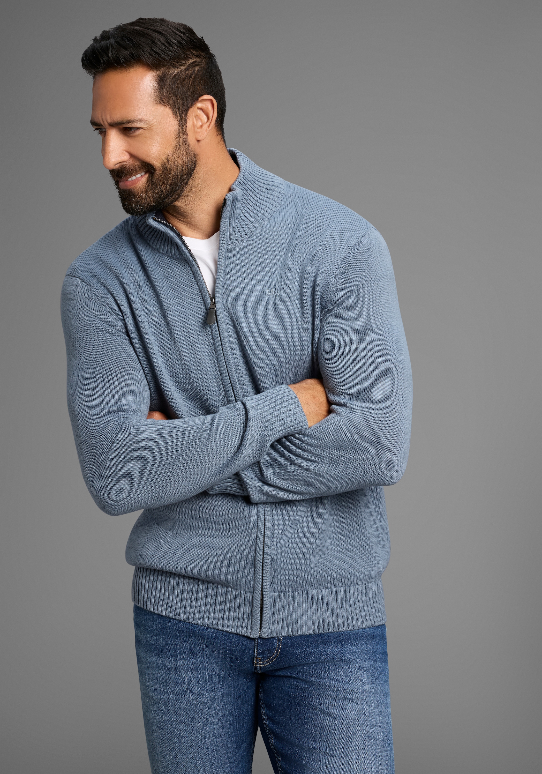 Mans World Strickjacke "neue Farben", aus Baumwollmischung günstig online kaufen