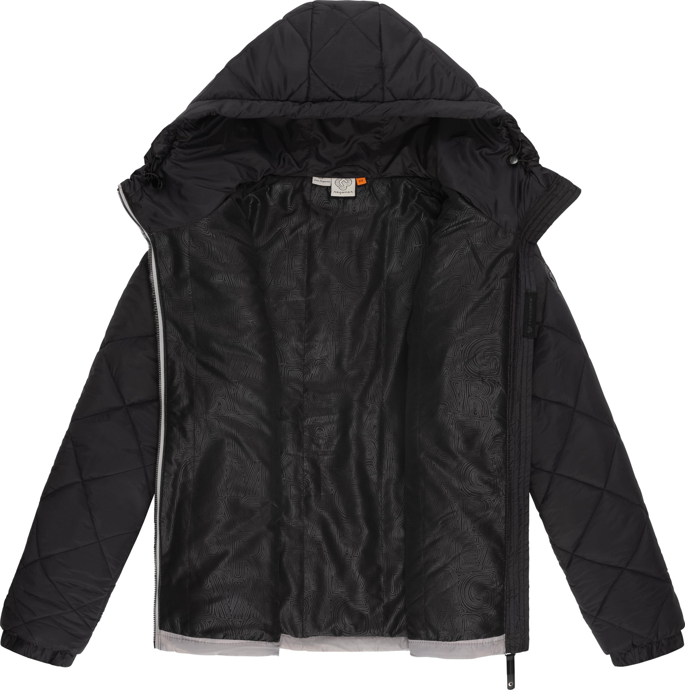 Ragwear Outdoorjacke »Leeloo«, mit Kapuze, Damen Übergangsjacke aus Teddyfleece mit gesteppten Ärmeln