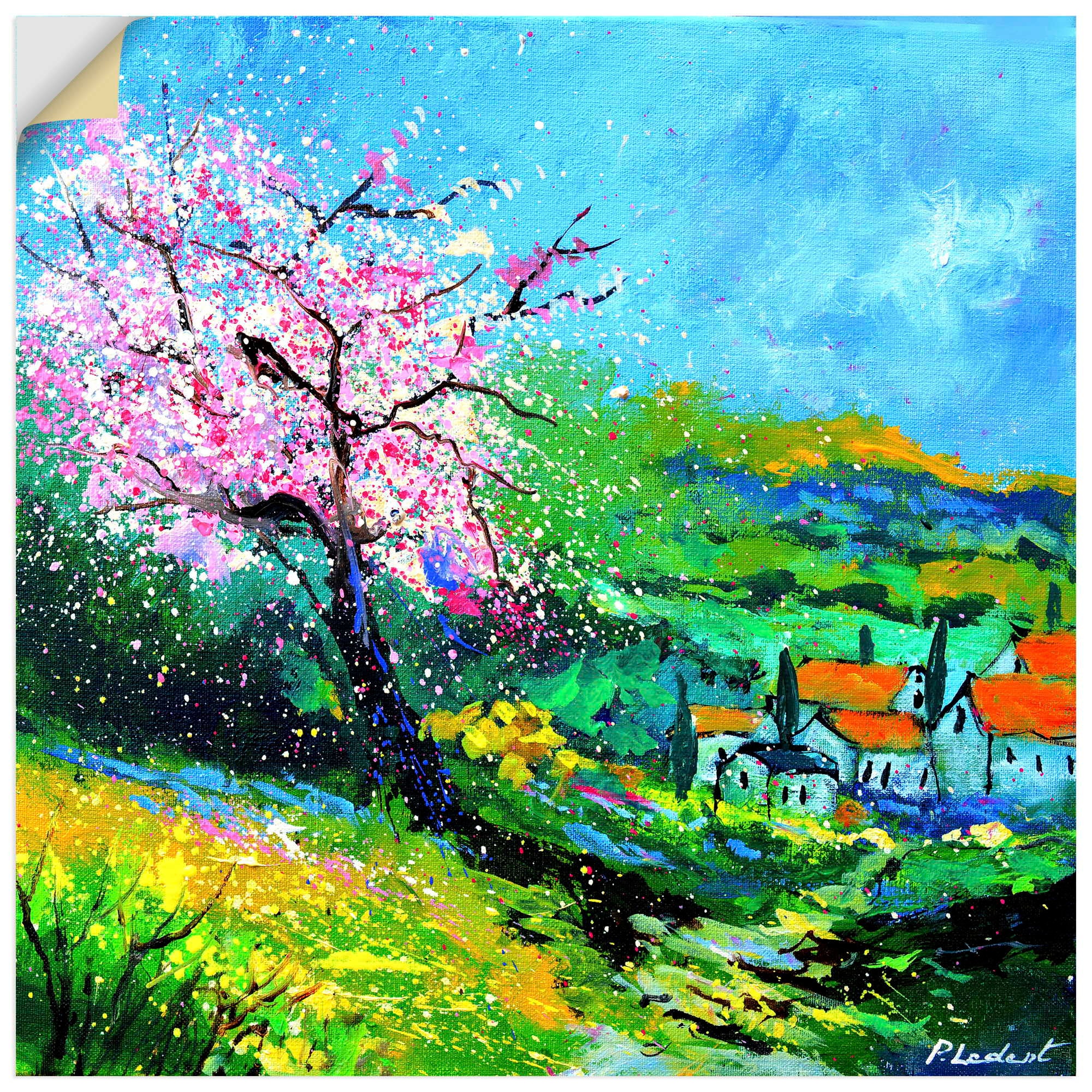 Artland "Spring landscape" Wiesen & Baumbilder 1 Stk. tlg. als Alubild, Leinwandbild, Poster, Wandaufkleber in verschied. Größen