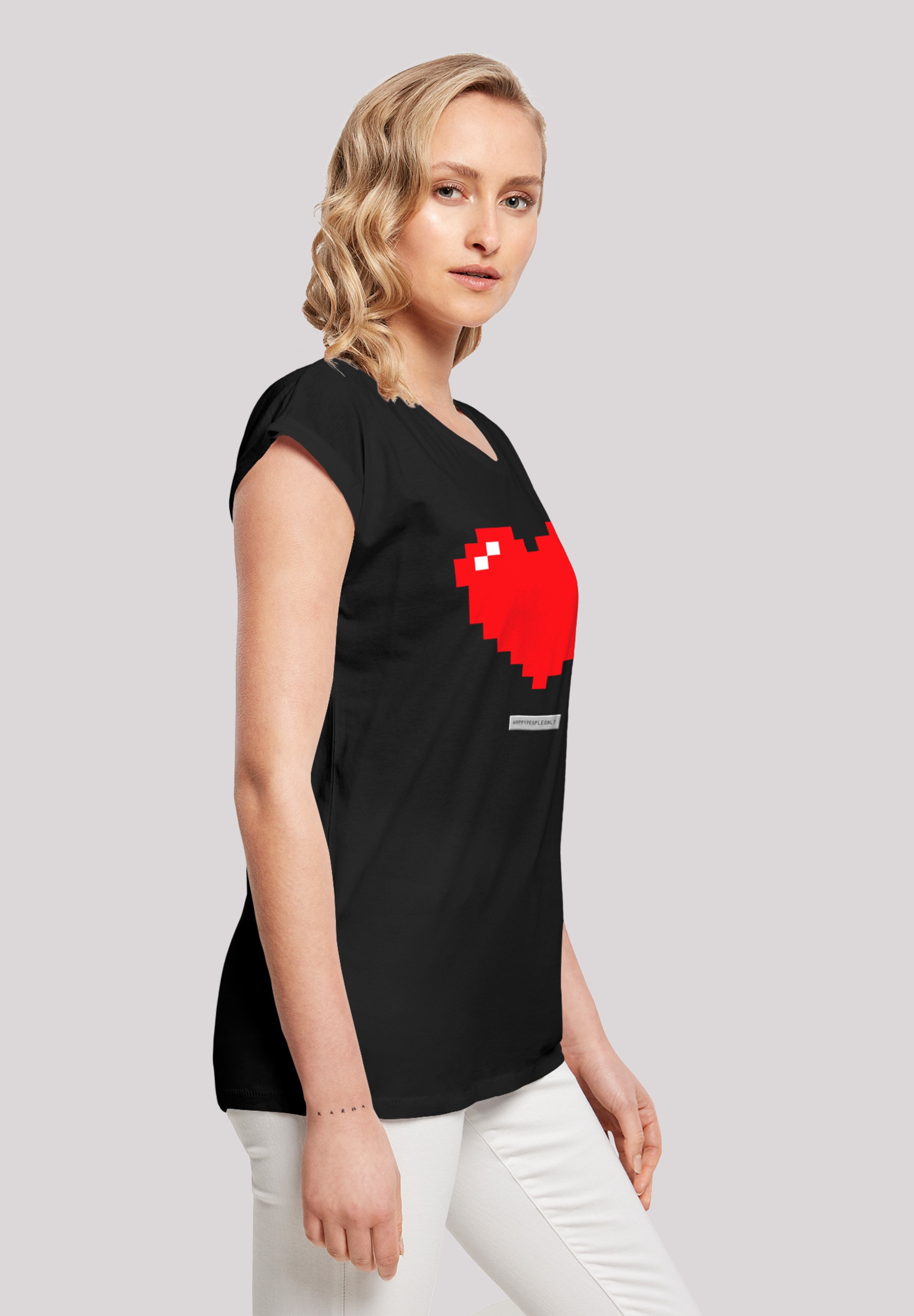 F4NT4STIC T-Shirt »Pixel Herz Good Vibes Happy People«, Print kaufen | BAUR | T-Shirts