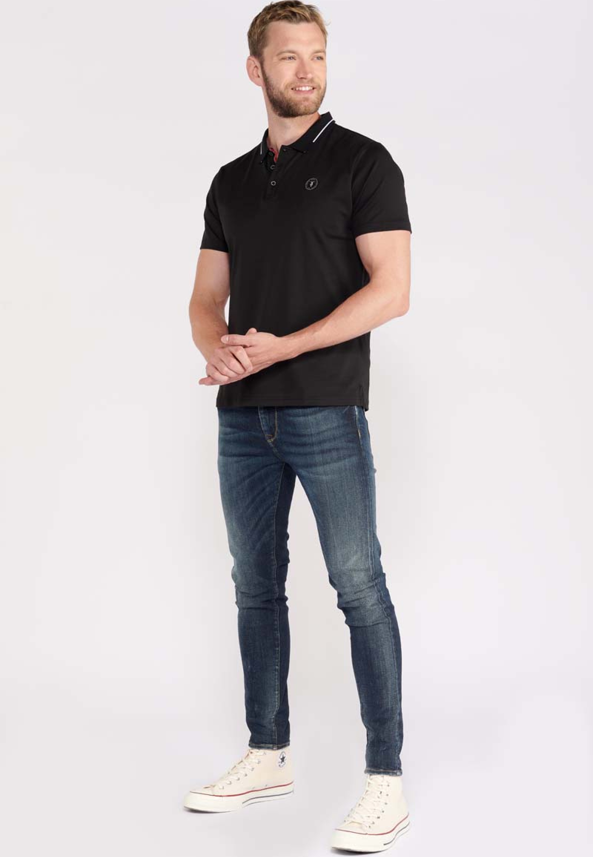 Le Temps Des Cerises Poloshirt »ARON«, mit trendigem Kontraststreifen