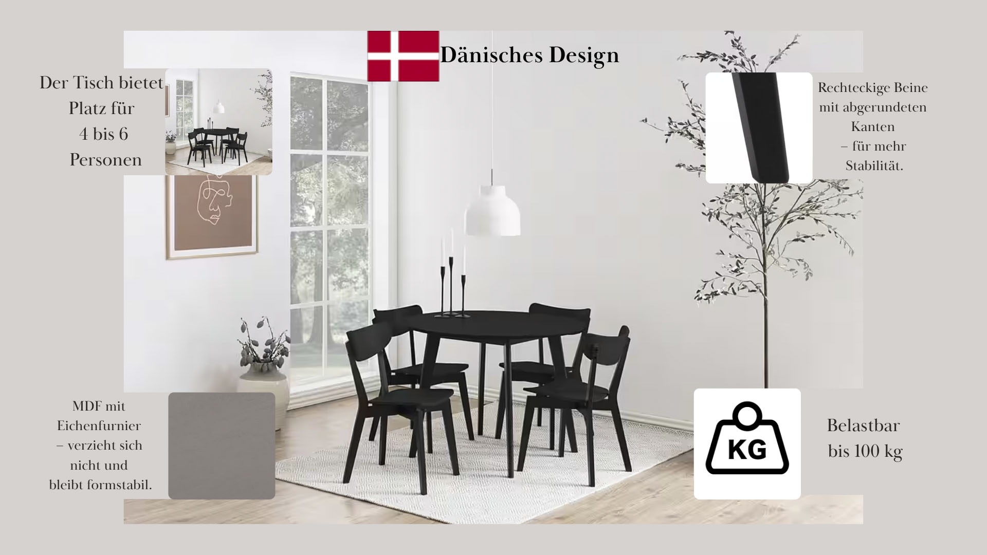 ACTONA GROUP Esstisch "Roxby, TOPSELLER", (1 St., Esstisch, Küchentisch), R günstig online kaufen