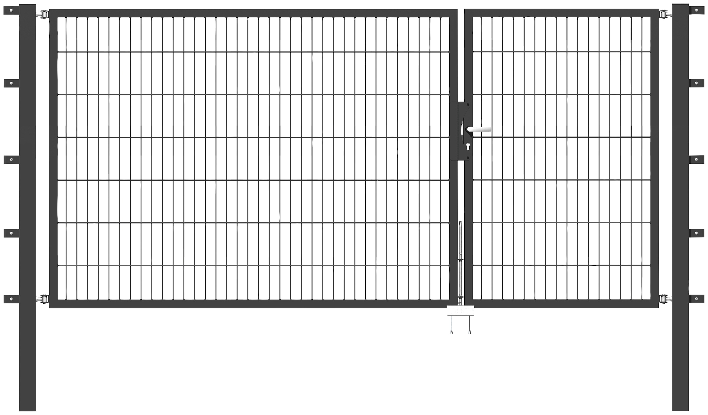 Alberts Zaundoppeltür, 300 cm Breite (100 + 200 cm), in versch. Höhen