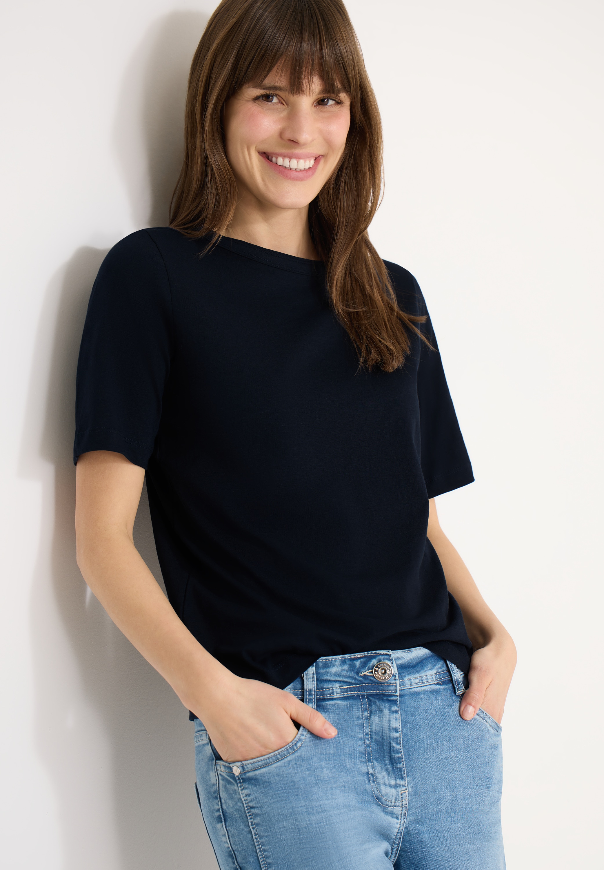 Cecil T-Shirt mit U-Boot-Ausschnitt günstig online kaufen