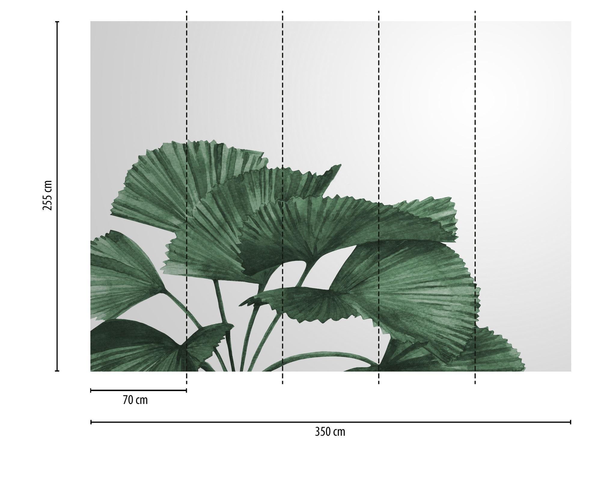 A.S. Création Vliestapete »Fototapete Fächerpalmen Aquarell Dunkelgrün« matt strukturiert