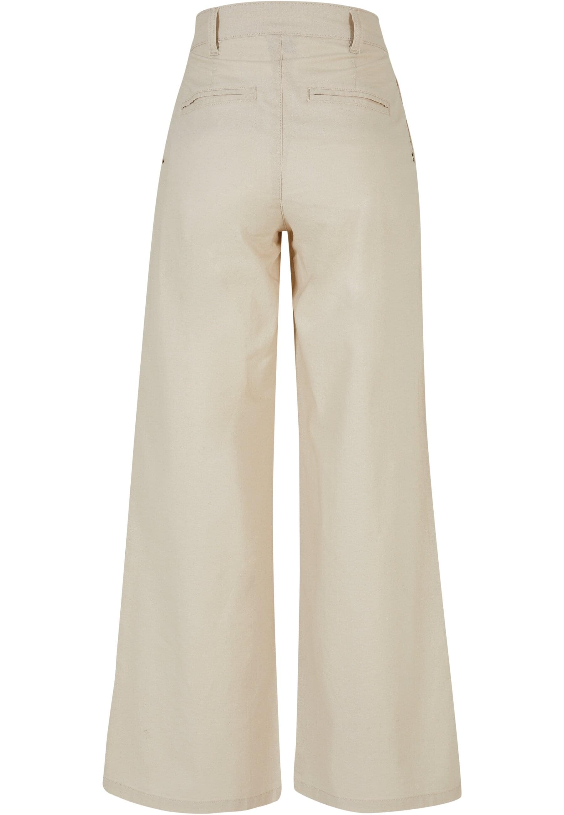 URBAN CLASSICS Stoffhose »Urban Classics Damen Ladies High Linen Mixed Wide Leg Pants«, (1 tlg.)