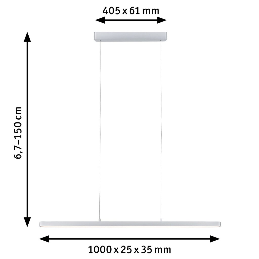 Paulmann LED Pendelleuchte »Lento Smart Home Zigbee 3x13,5W 230V Aluminium/Kunststoff«, 3 flammig-flammig