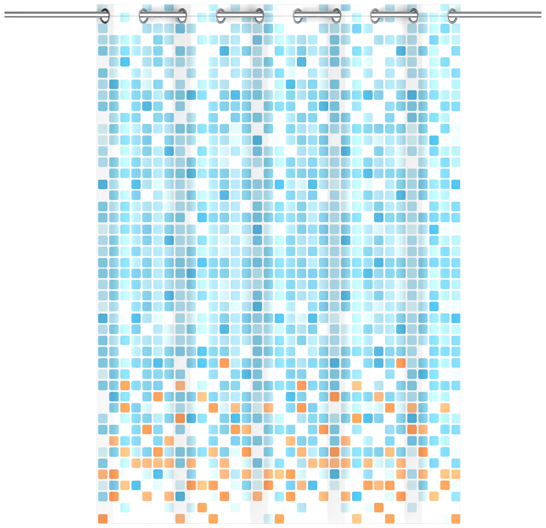 Eisl Duschvorhang »Mosaik GRAU«, waschbarer Antischimmel Vorhang (Höhe 200 cm), graues Mosaik-Design