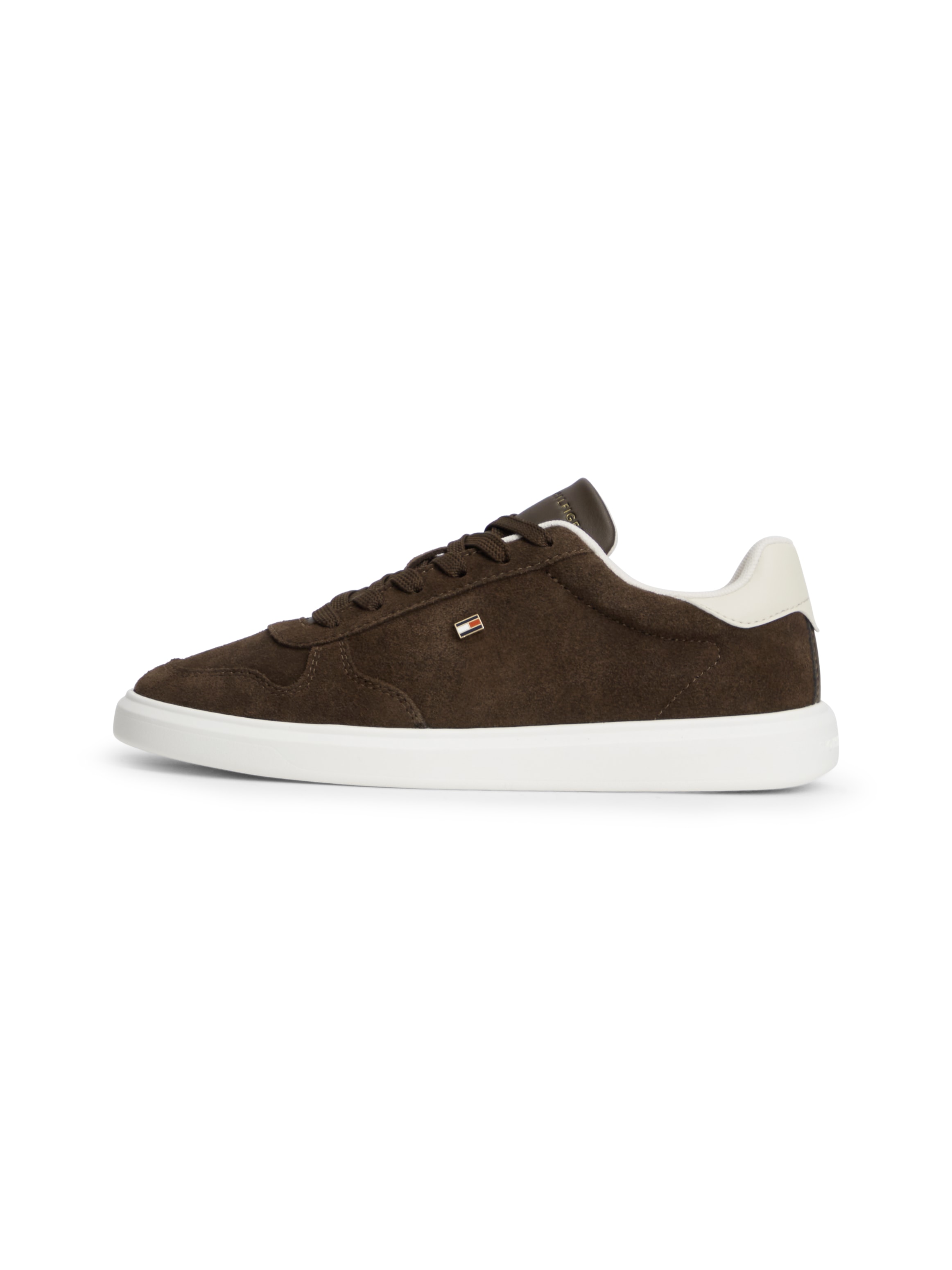 Tommy Hilfiger Plateausneaker »TH ICON COURT LIGHT SUEDE«  Freizeitschuh, Halbschuh, Schnürer mit Kontrastbesatz
