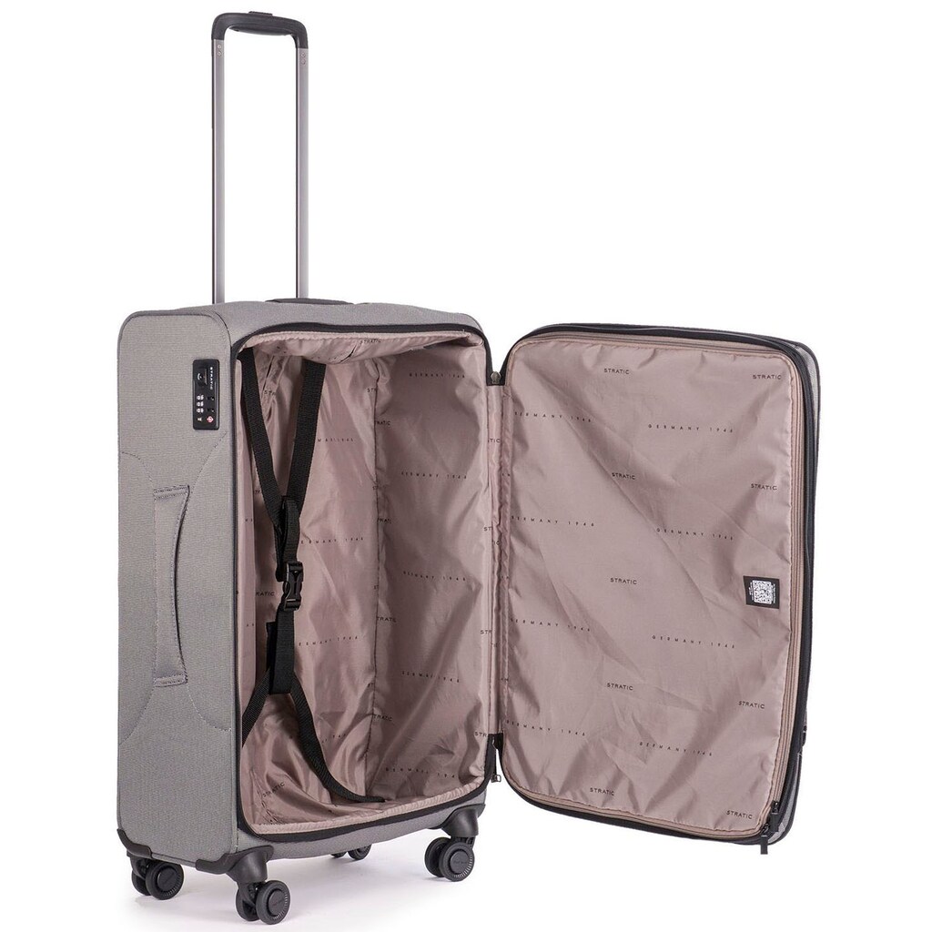 Stratic Weichgepäck-Trolley »Bendigo Light + M, silver«, 4 Rollen