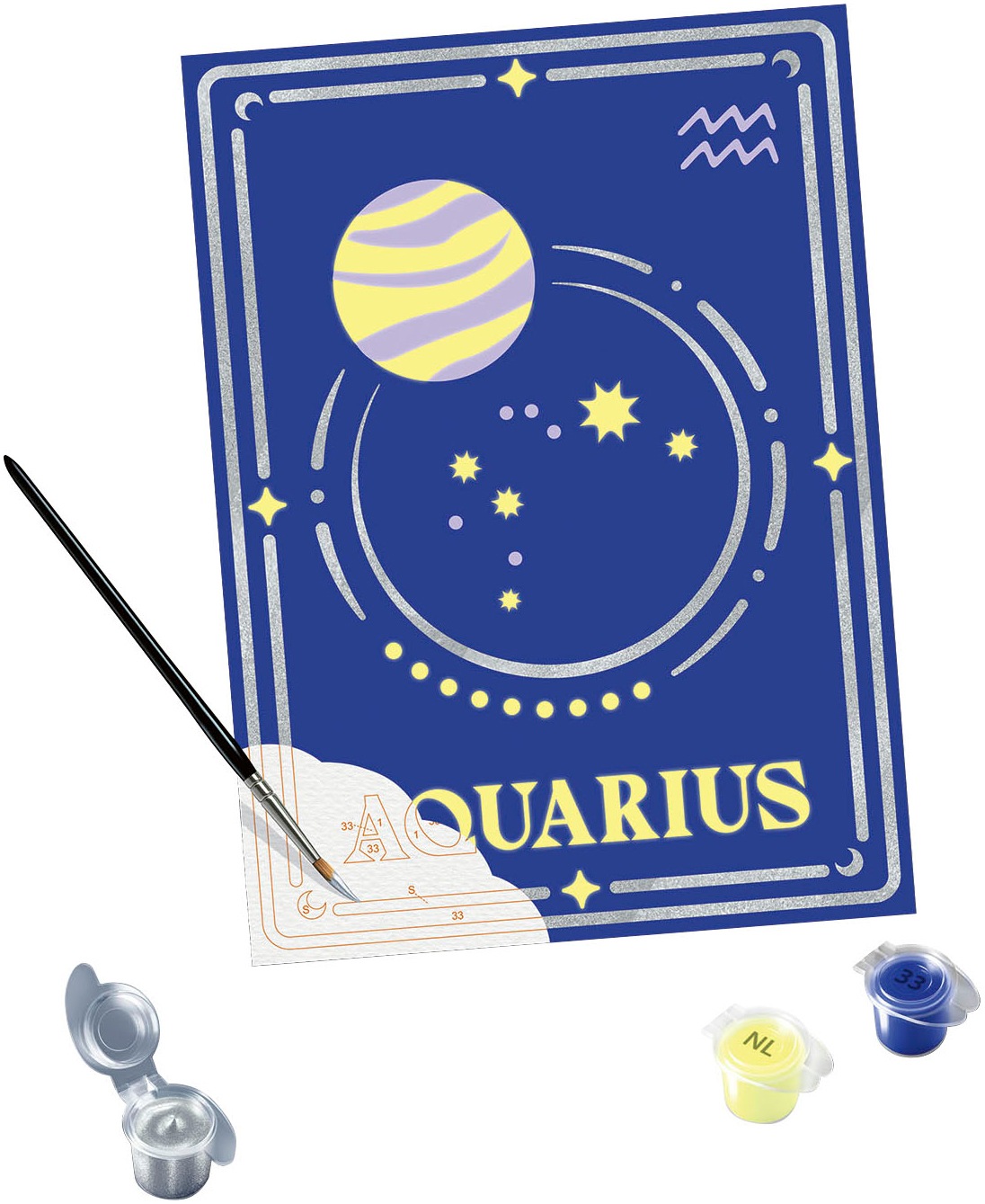 Ravensburger Malen nach Zahlen »Sternzeichen (Zodiac Sign) Wassermann«, Made in Europe