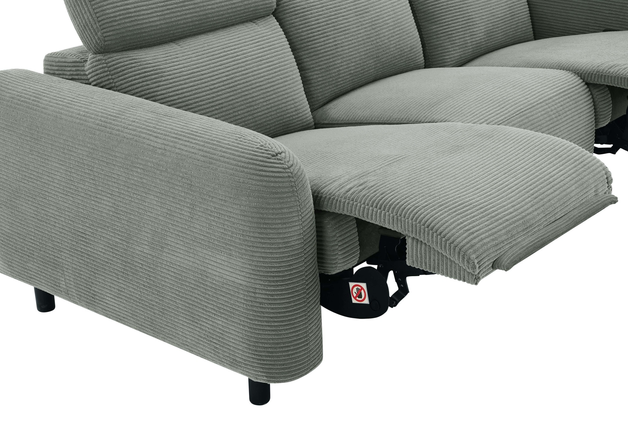 Home affaire 3-Sitzer »SKAANE in Cord, Sofa mit manueller u. elektrischer Relaxfunktion«, Relax-Funktion in 2 Sitzen, Kopfteilverstellung, Federkernpolsterung