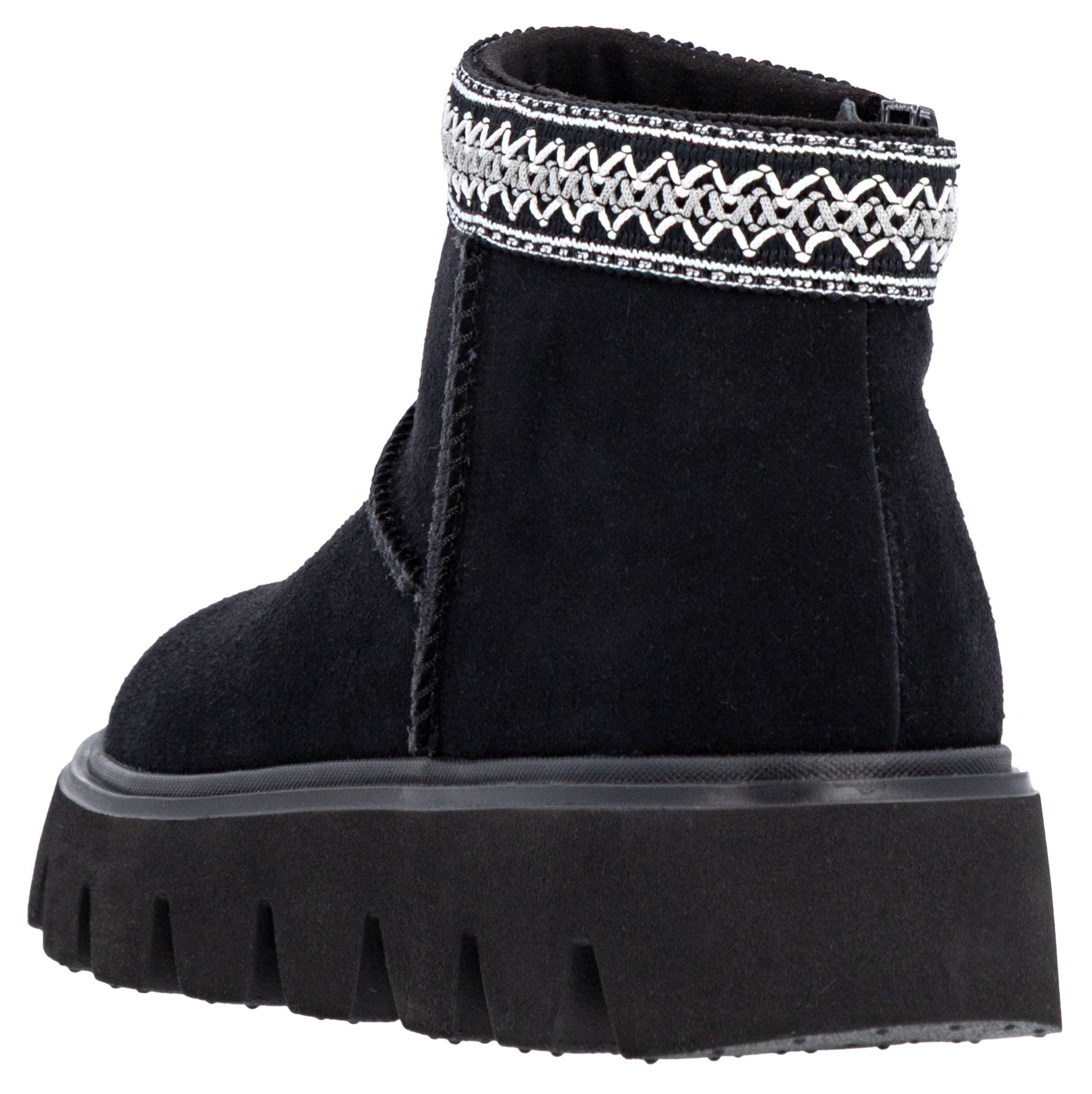 RIEKER Sport Winterboots, Plateauboots, Stiefelette mit Textileinfass im Ethno-Look