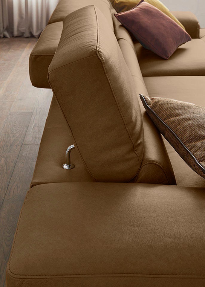 Thumbnail - W.SCHILLIG Ecksofa "piedroo, Designsofa mit tollem Sitzkomfort, bequem und elegant, L-Form", Kopfteilverstellung, wahlwe...