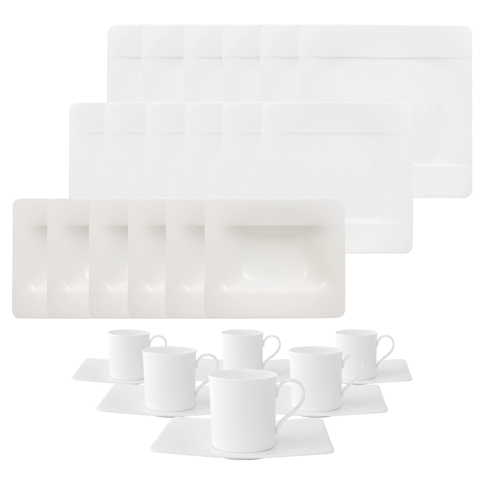 Villeroy & Boch Geschirr-Set "Kombiservice Modern Grace 30er Set weiß" Spülmaschinengeeignet, Mikrowellenfest