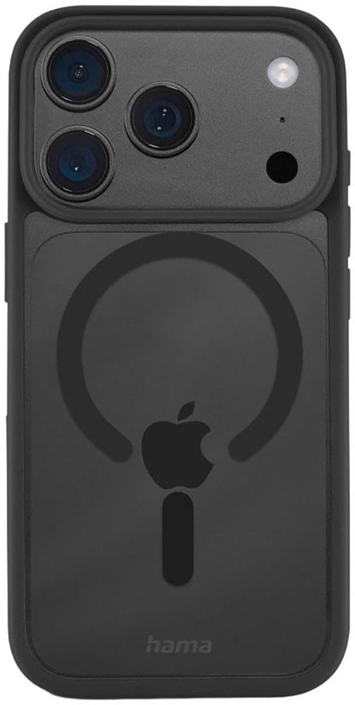 Hama Smartphone-Hülle »Handyhülle magnetisch für Apple iPhone 17Pro 18Pro SchwarzTransparent« Magnetisch, Kamerataste abgedeckt, rutschhemmend, erhöhter Rand