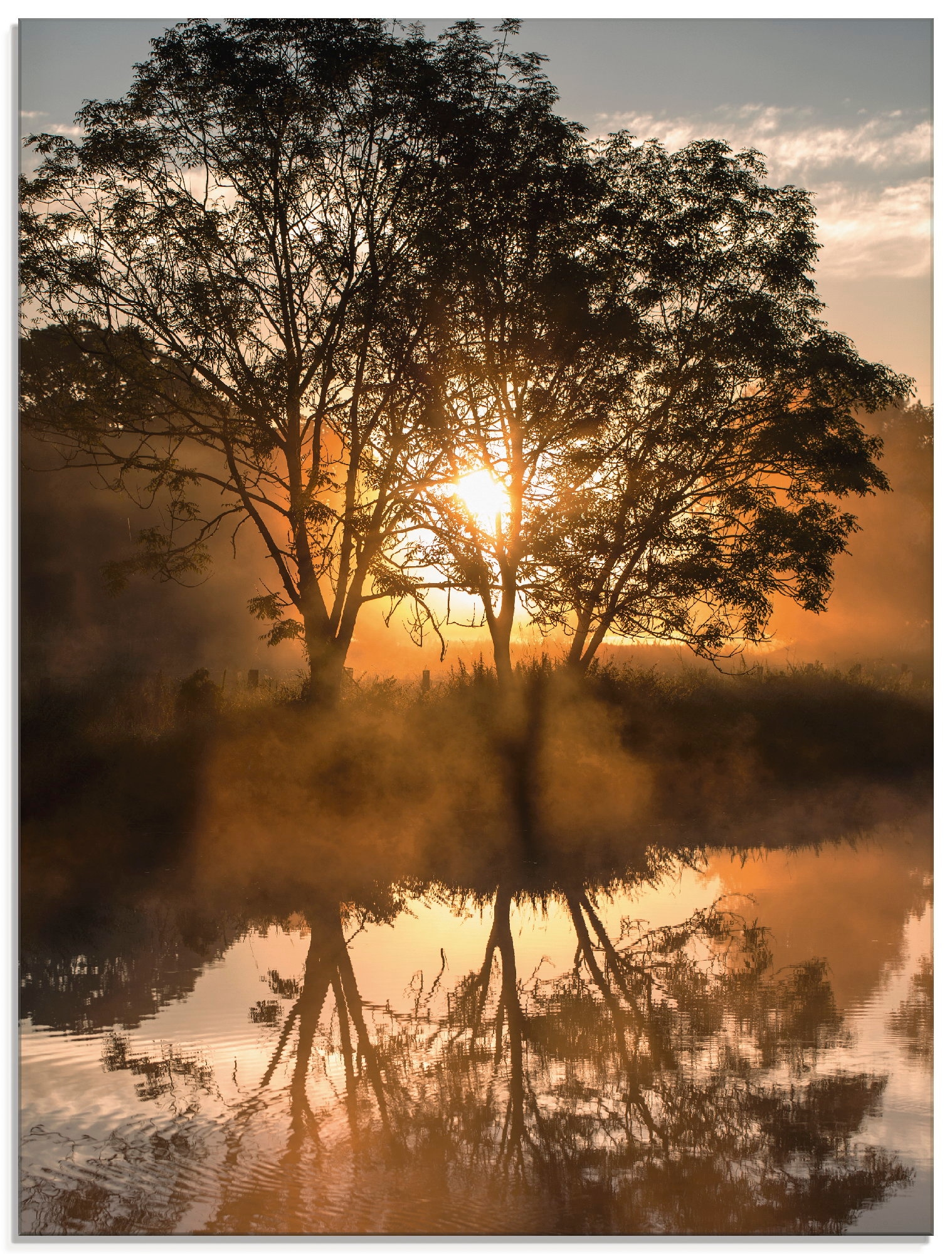 Artland Glasbild "Früh morgens, wenn der Tag erwacht", Gewässer, (1 St.), in verschiedenen Größen
