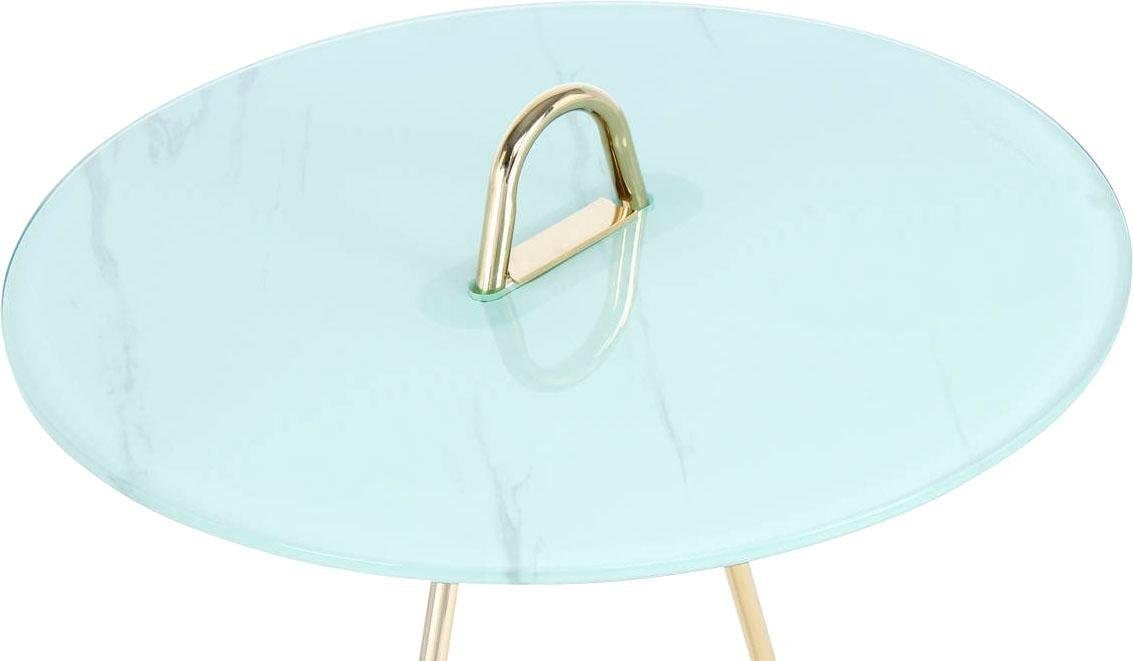 Kayoom Beistelltisch »Pendulum 525, mit runder Tischplatte«, (1 St.), Marmoroptik, Gestell im Pendel-Design, praktisch tragbar